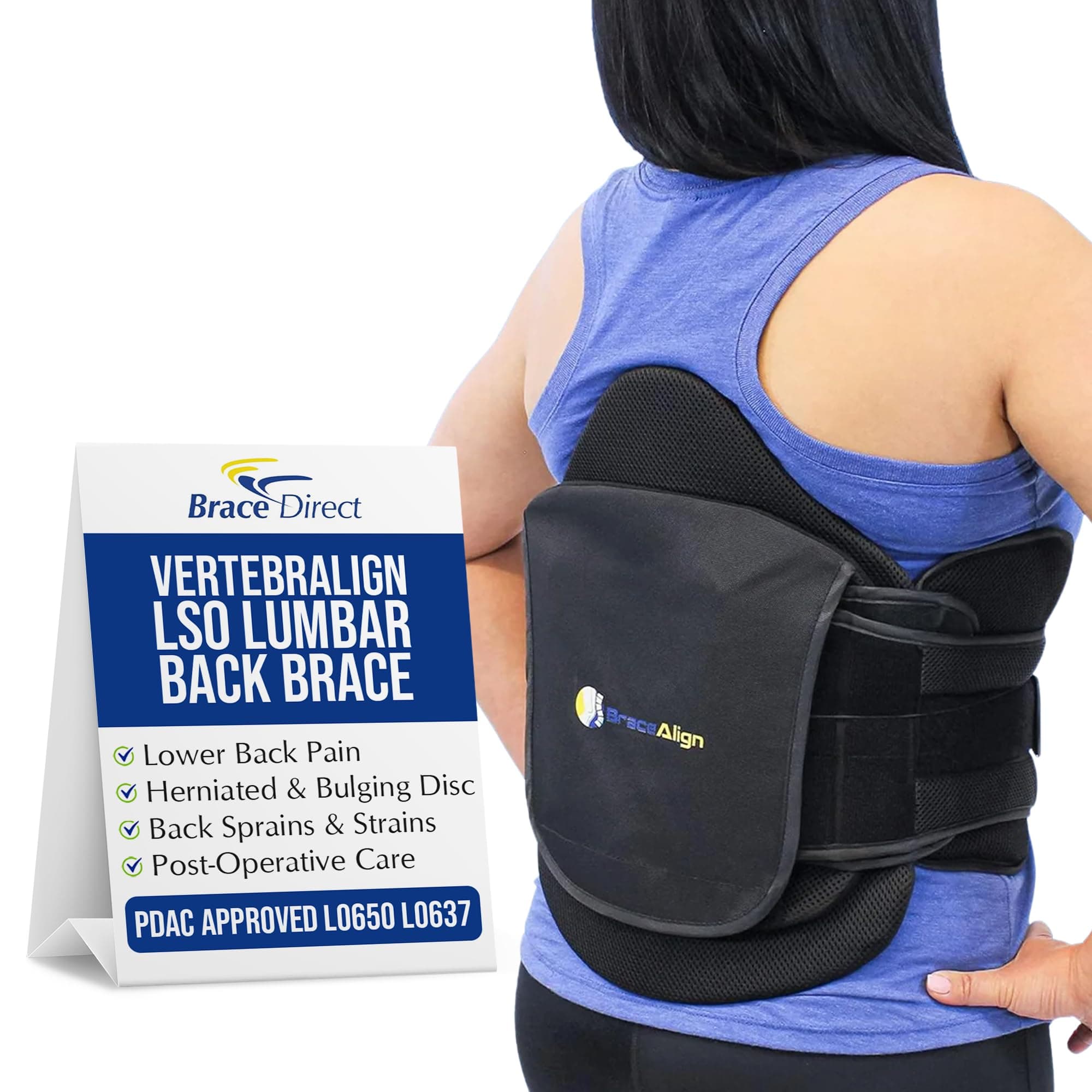 Plus Size VertebrAlign LSO Lumbar Back Brace – Relief for Herniated Discs, Sciatica, Slipped Discs & DDD Pain L0631 L0637 L0648 L0650 (Waist 23″–66″)
