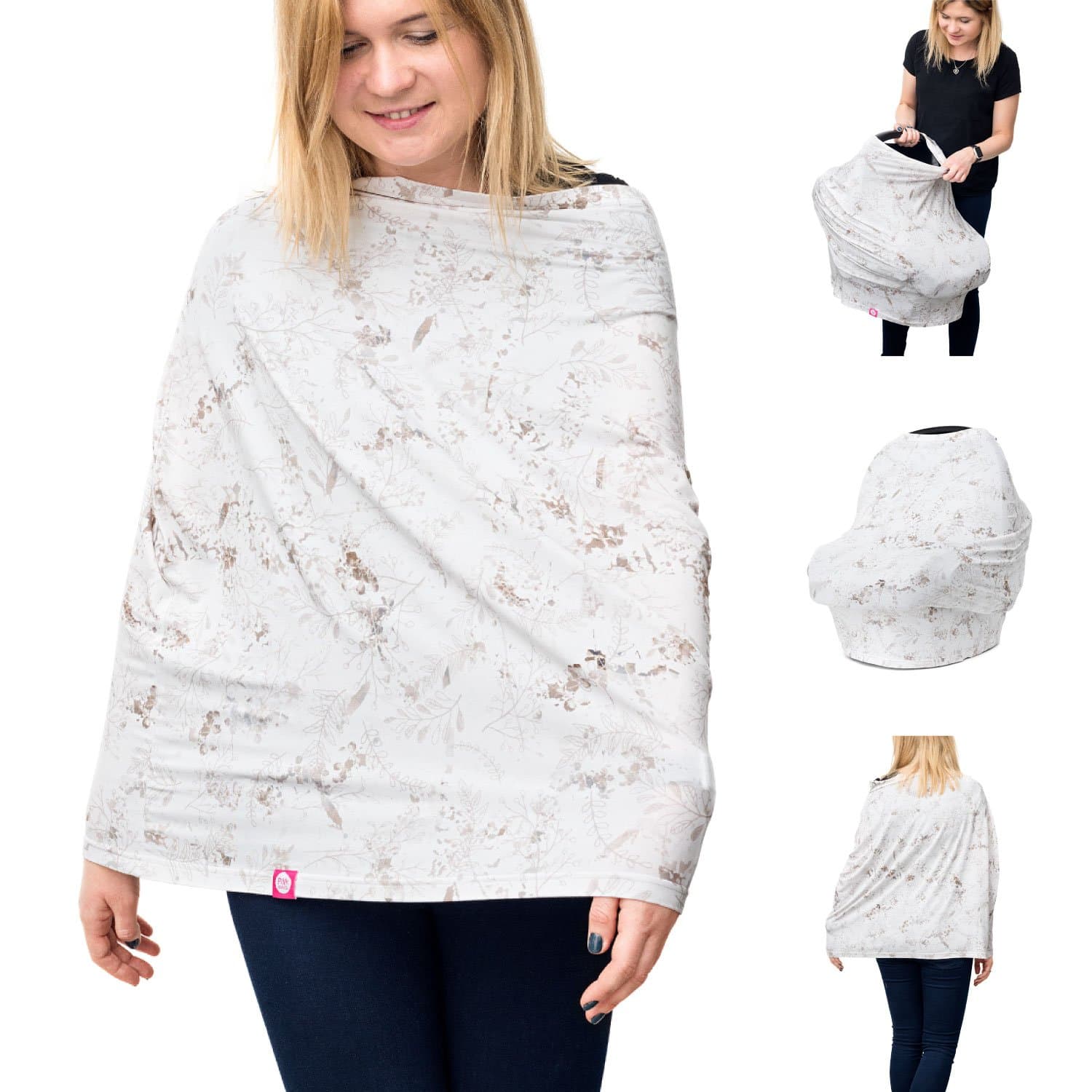 Nursing Cover – For Breastfeeding – Multi-functional, Soft & Breathable (White Floral)