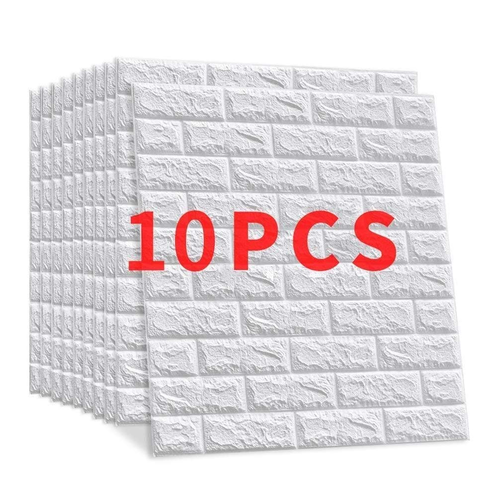 GONG 3D Wall Panels Background Wall Decor Wallpaper Brick DIY Wall Stickers Adhesive Decal Mural Soundproof DIY Removable Home Wall Decoration 60 x 60cm (Color : 10 Psc)