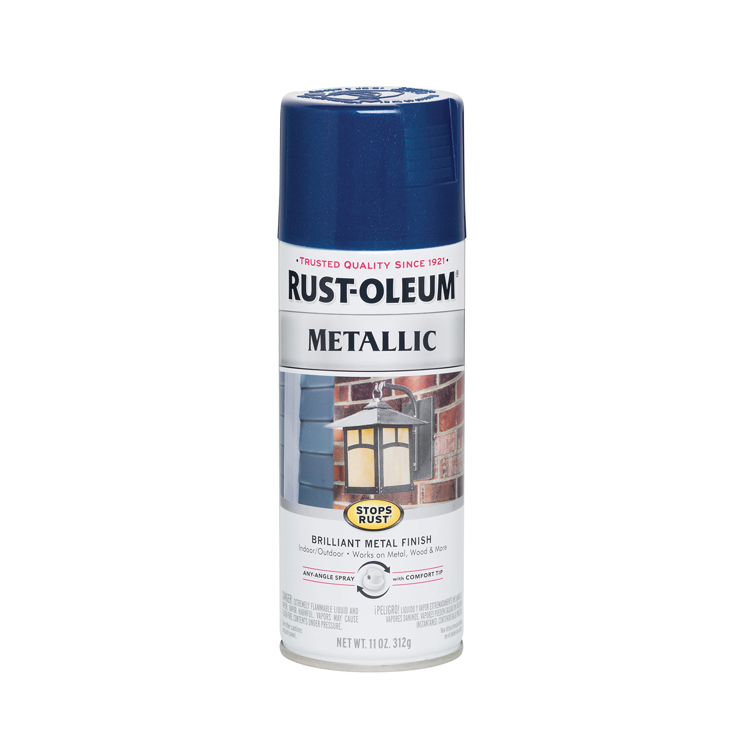 Rust-Oleum 7251830 Stops Rust Metallic Spray Paint, 11 oz, Cobalt Blue