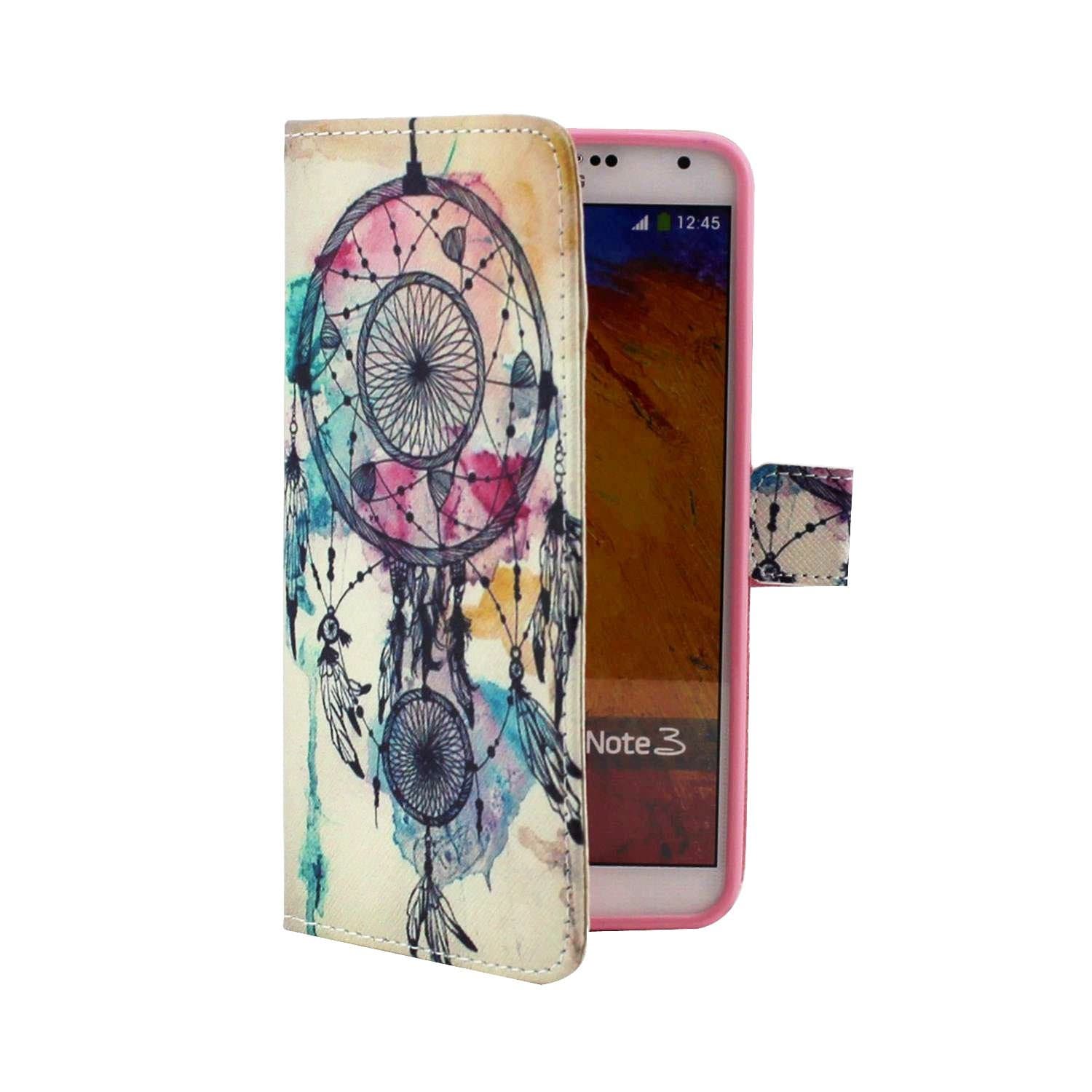 Camiter Galaxy Note 3 Case, Dream Catcher Design Premium PU Leather Wallet Folio Protective Skin Cover Case with Magnetic Closure for Samsung Galaxy Note 3 III N9000 (2013) (Stand Function /Built-in Credit Card/ID Card Slot)