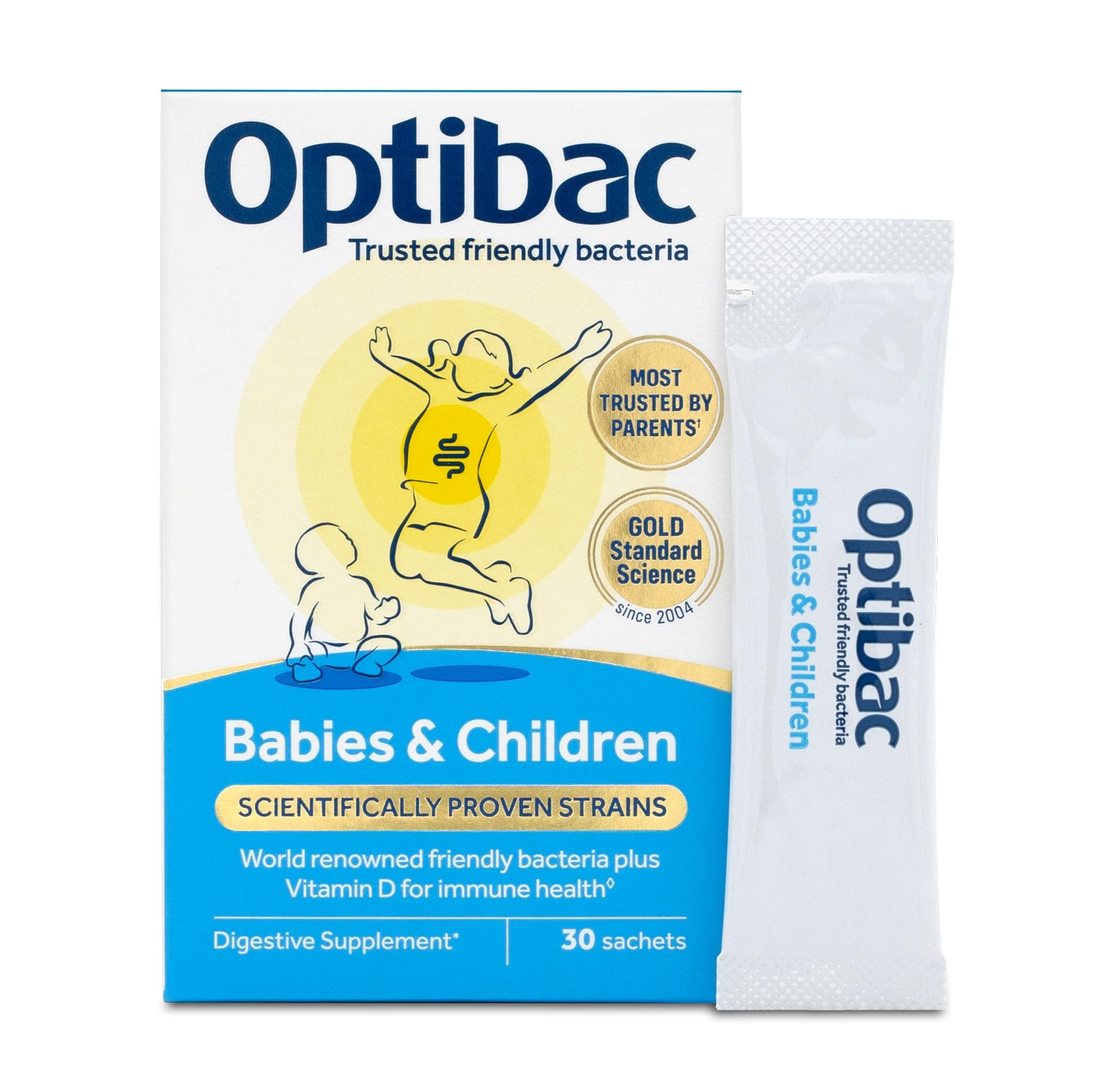 Probiotics Babies & Children - Probiotic for Immune System Support with Vitamin D Booster & 3 Billion Bacterial Cultures - 30 Sachets