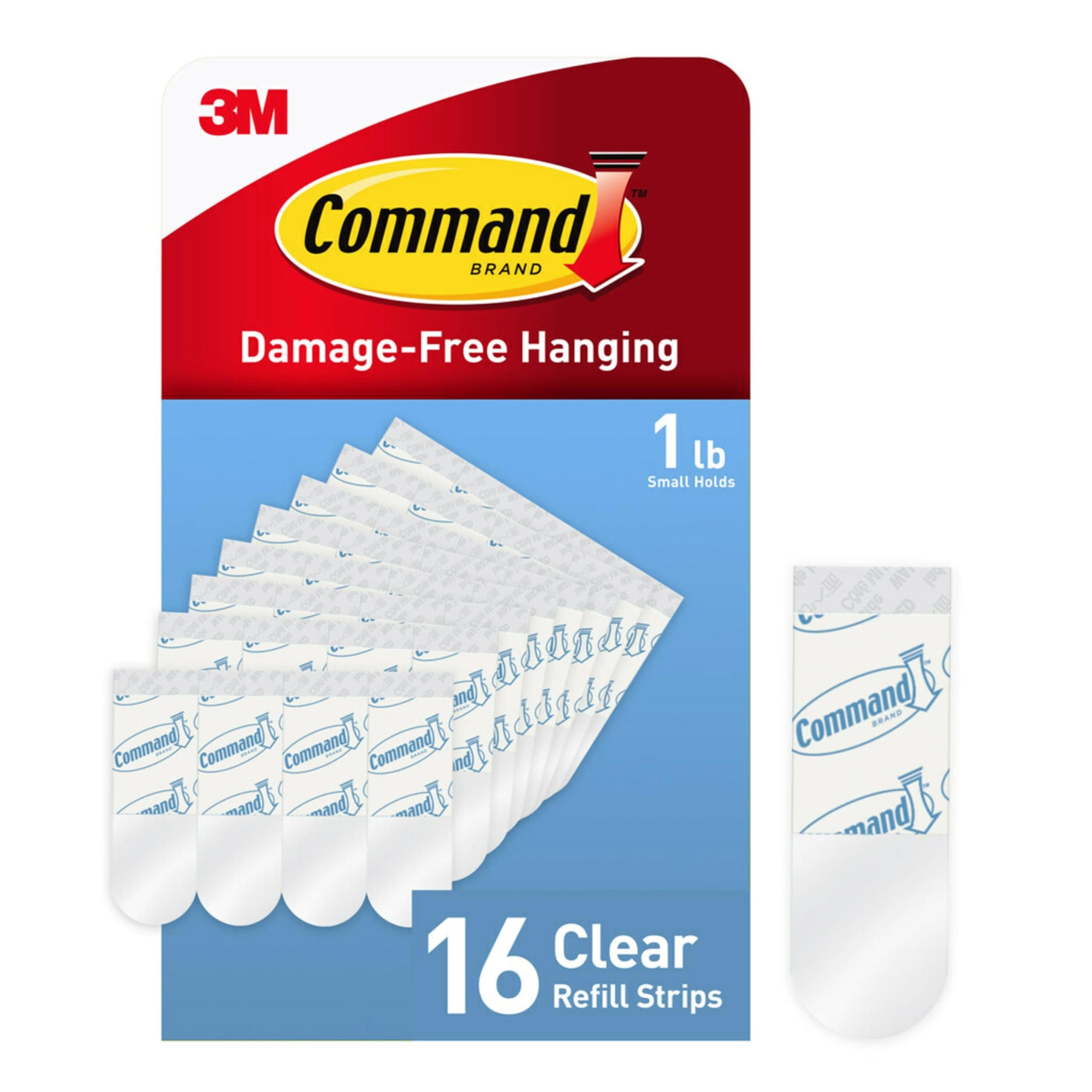 Command 17022CLR-16ES Small Clear Refill, 16 Sets of Strips