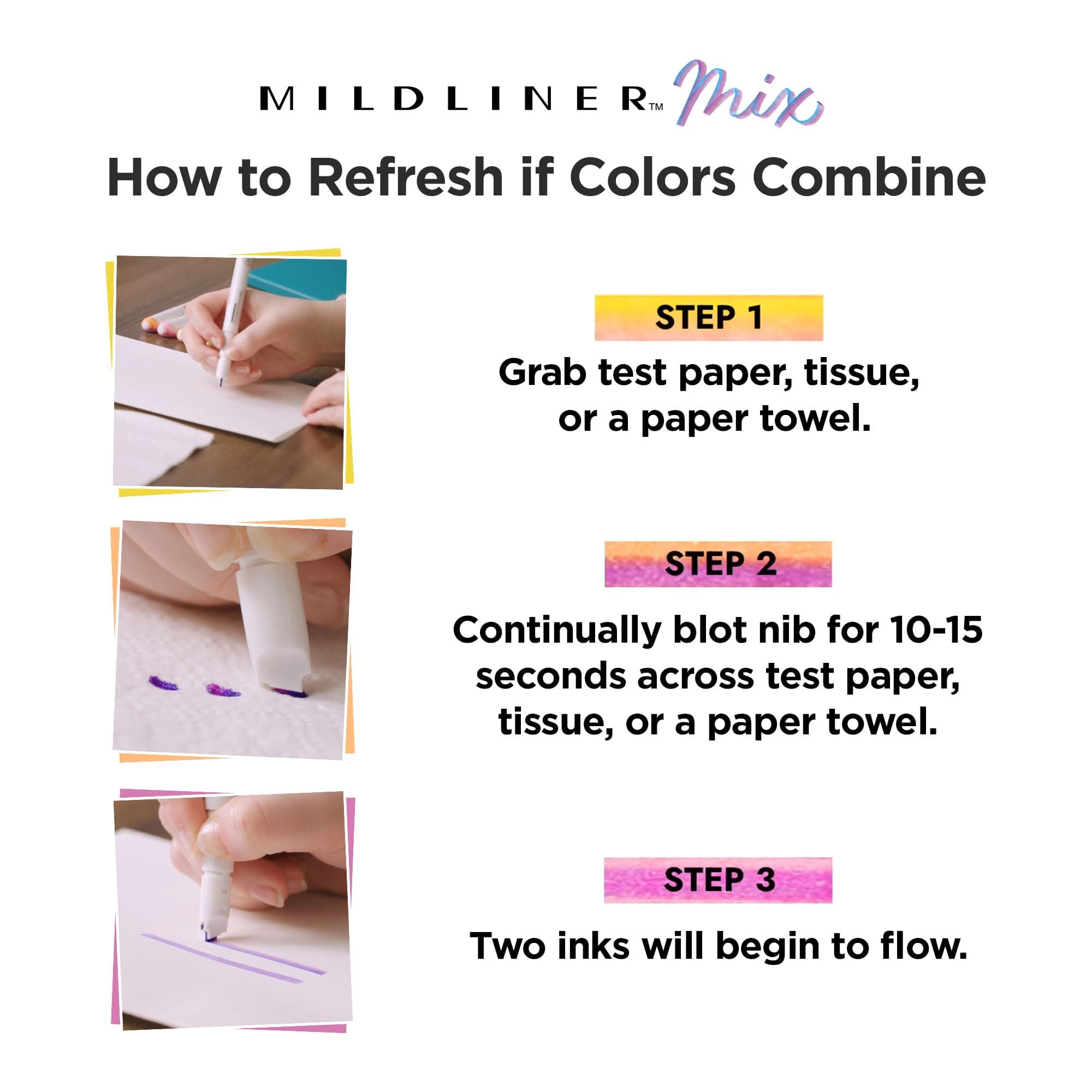 Zebra Pen Mildliner Mix Dual Color Highlighter Marker Set, Chisel Tip, Perfect for Bible Highlights, Smear-free, Assorted Colors, 6 Pack (77706)