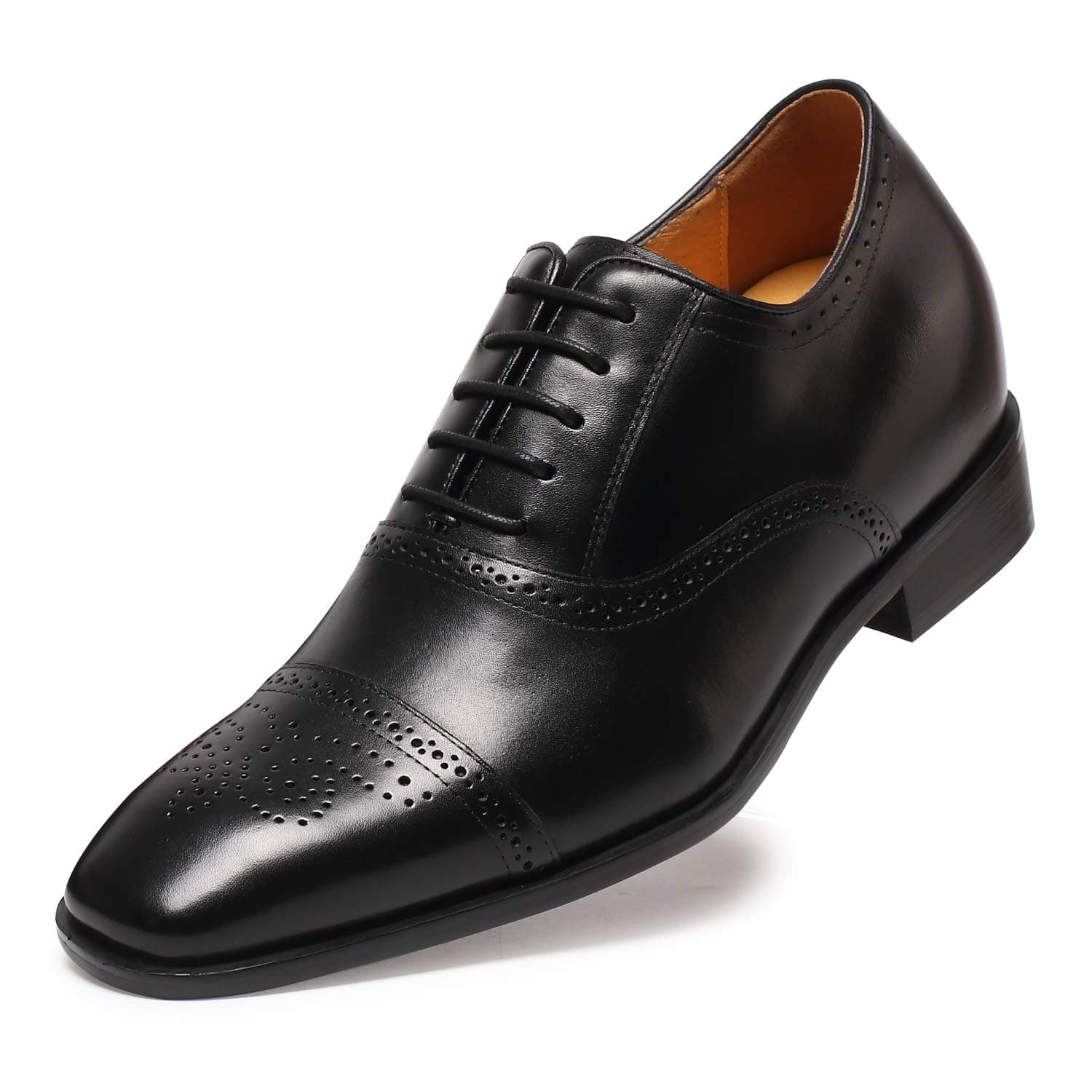 CHAMARIPA Height Increasing Shoes Tall Mens Shoes Elevator Shoes Make You 2.76 inches Taller-K6531 Black