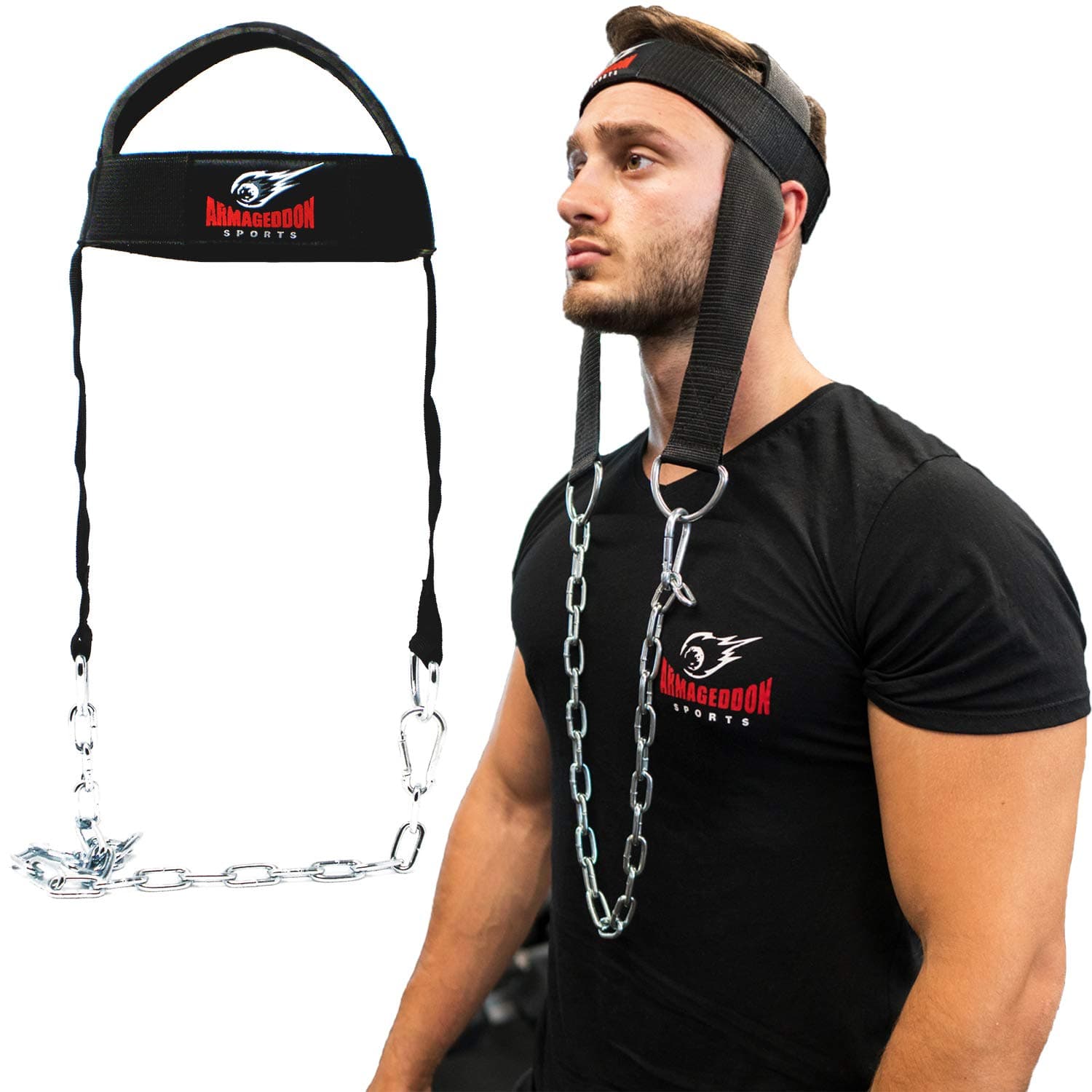 Head Harness Neck Strap Training Development Thick Neck Builder Strength Resistance Hat with Chain for Exercise Weighlifting