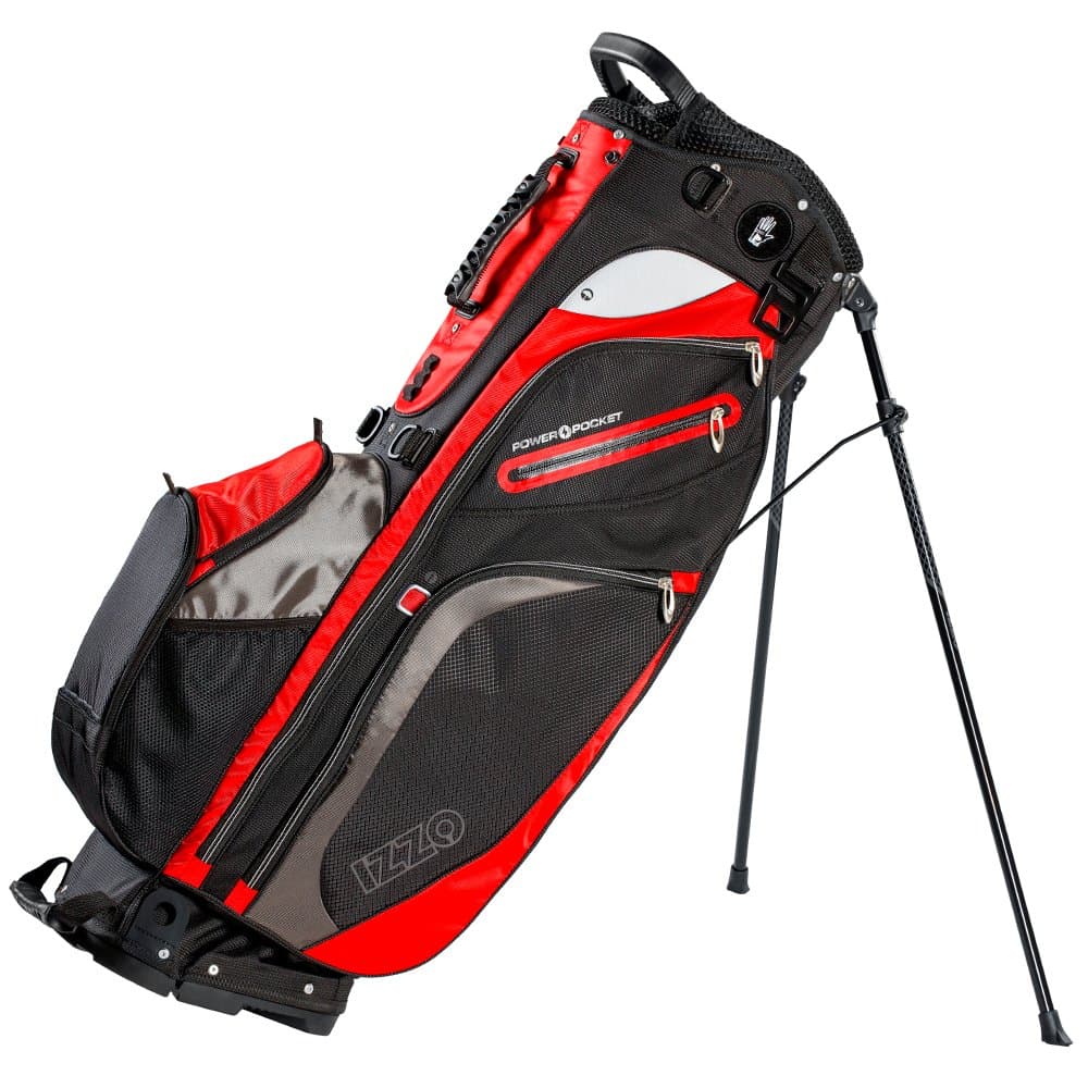 IzzoGolf Versa Ultra-Lite Stand Golf Bag with Exclusive Features, Red/White/Blue