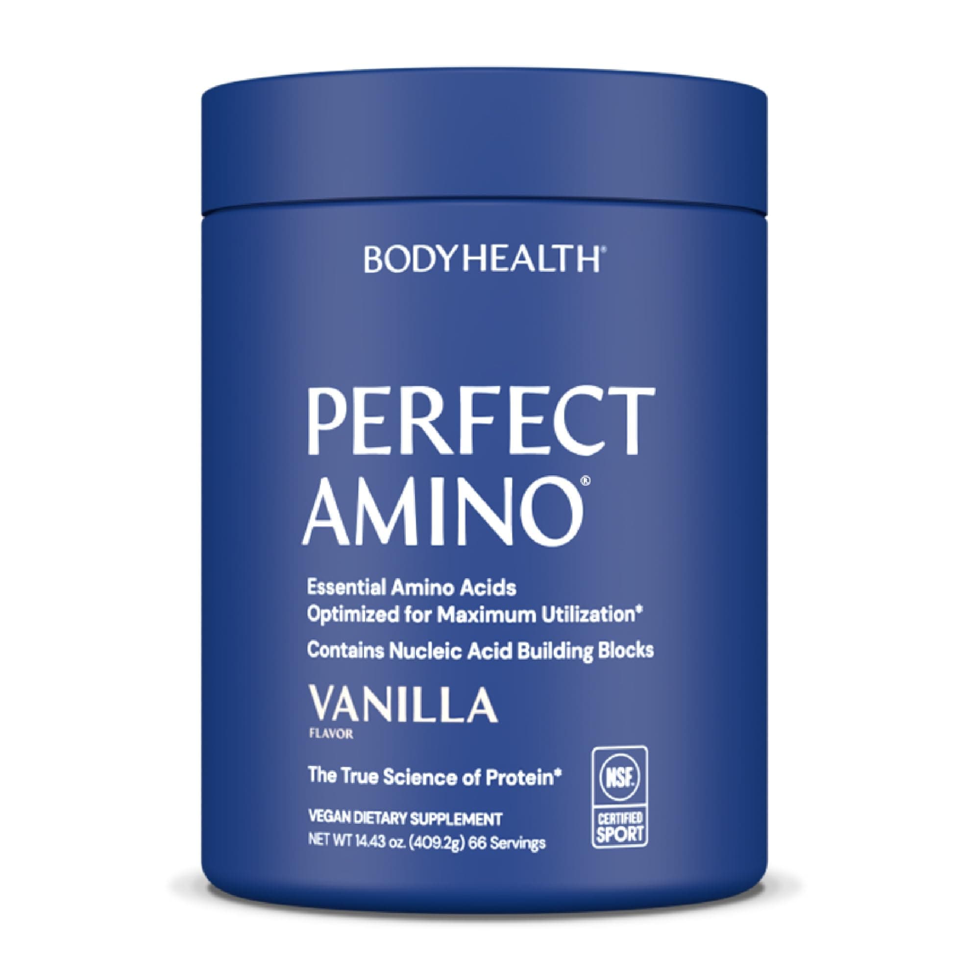 PerfectAmino Powder - BCAA and EAA Powder for Pre and Post Workout - Amino Acid Energy Drink to Support Lean Muscle and Recovery - NSF Certified for Sport - Vanilla - 66 Servings