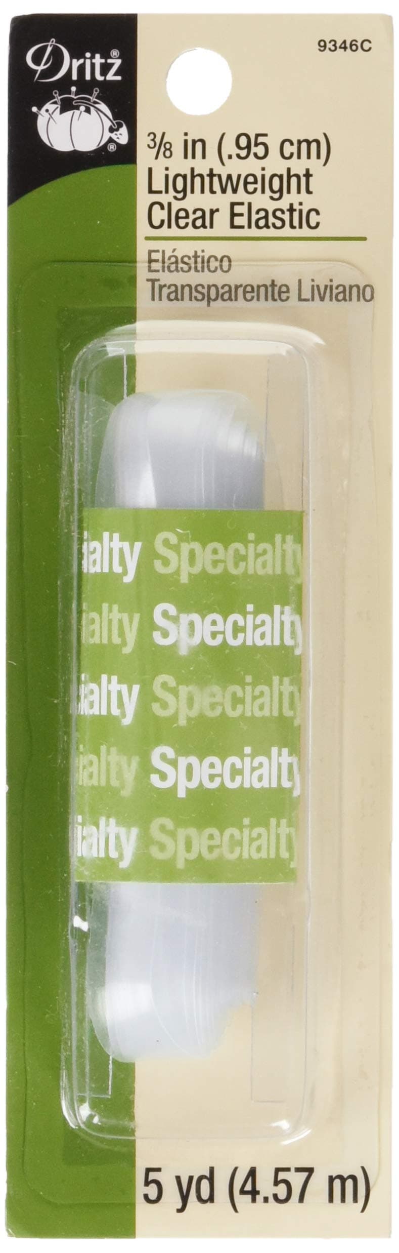 9346C Lightweight Elastic, Clear, 3/8-Inch by 5-Yard