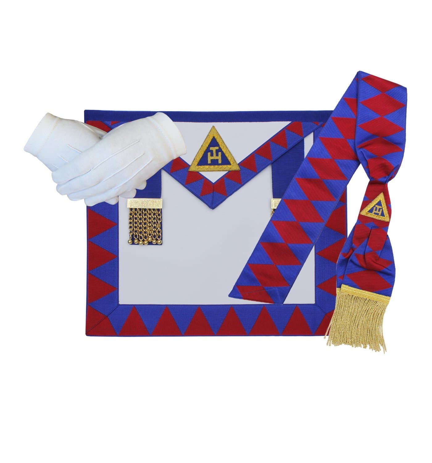 Masonic Royal Arch Provincial Apron,Sash,Gloves Set