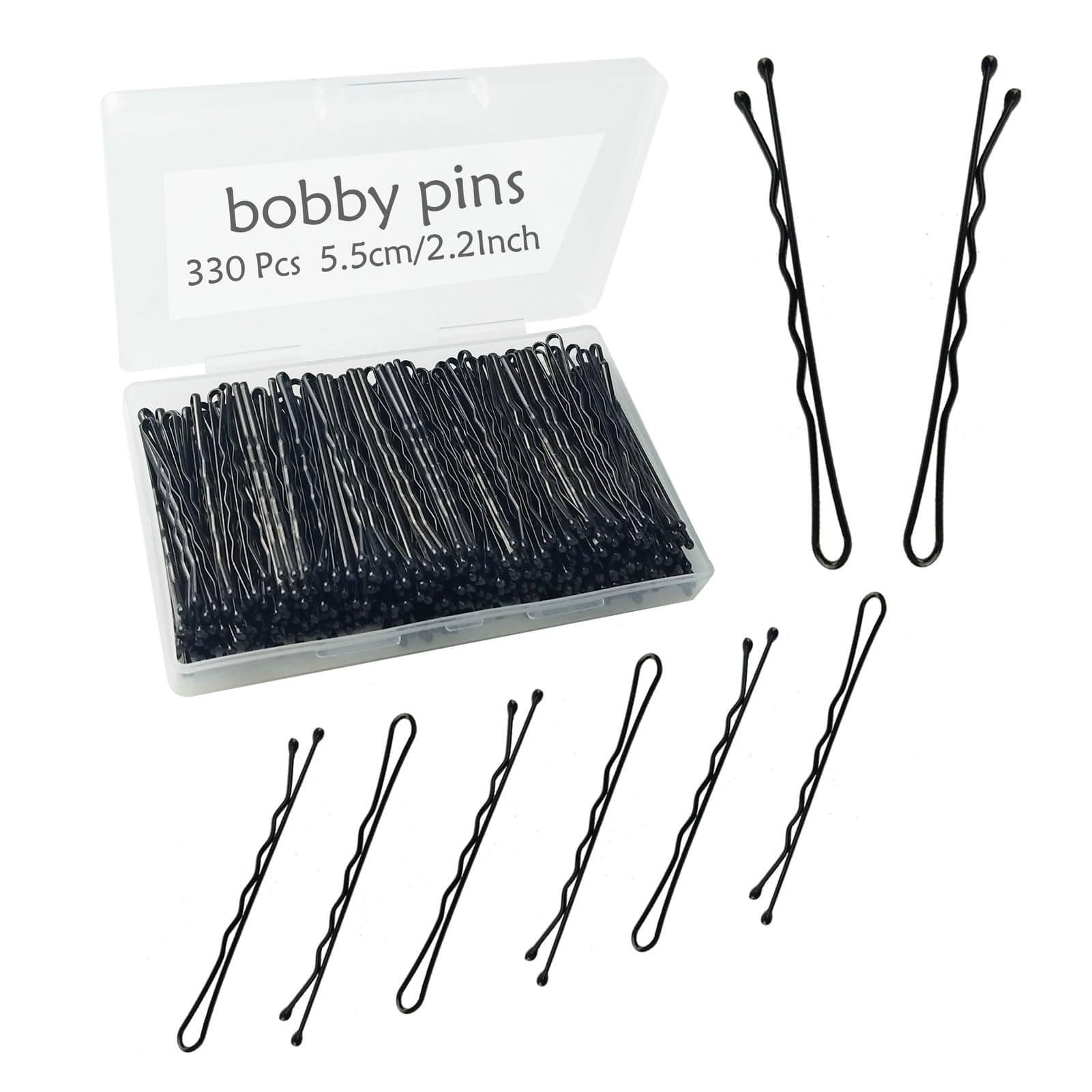 240 Pcs 2.2 Inch Black Bobby Pins, Set of Hairpins with Box, Premium Hair Pins for Kids, Girls and Women, Great for All Hair Types