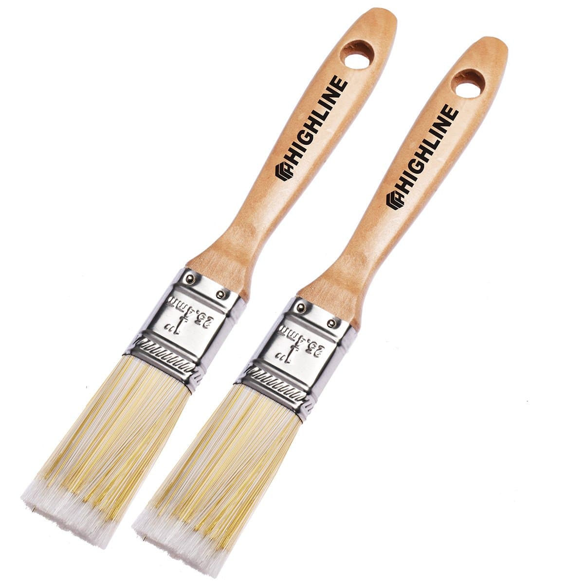 2 Pack - 1" Wide Highline Premium Bristle Paint Brushes
