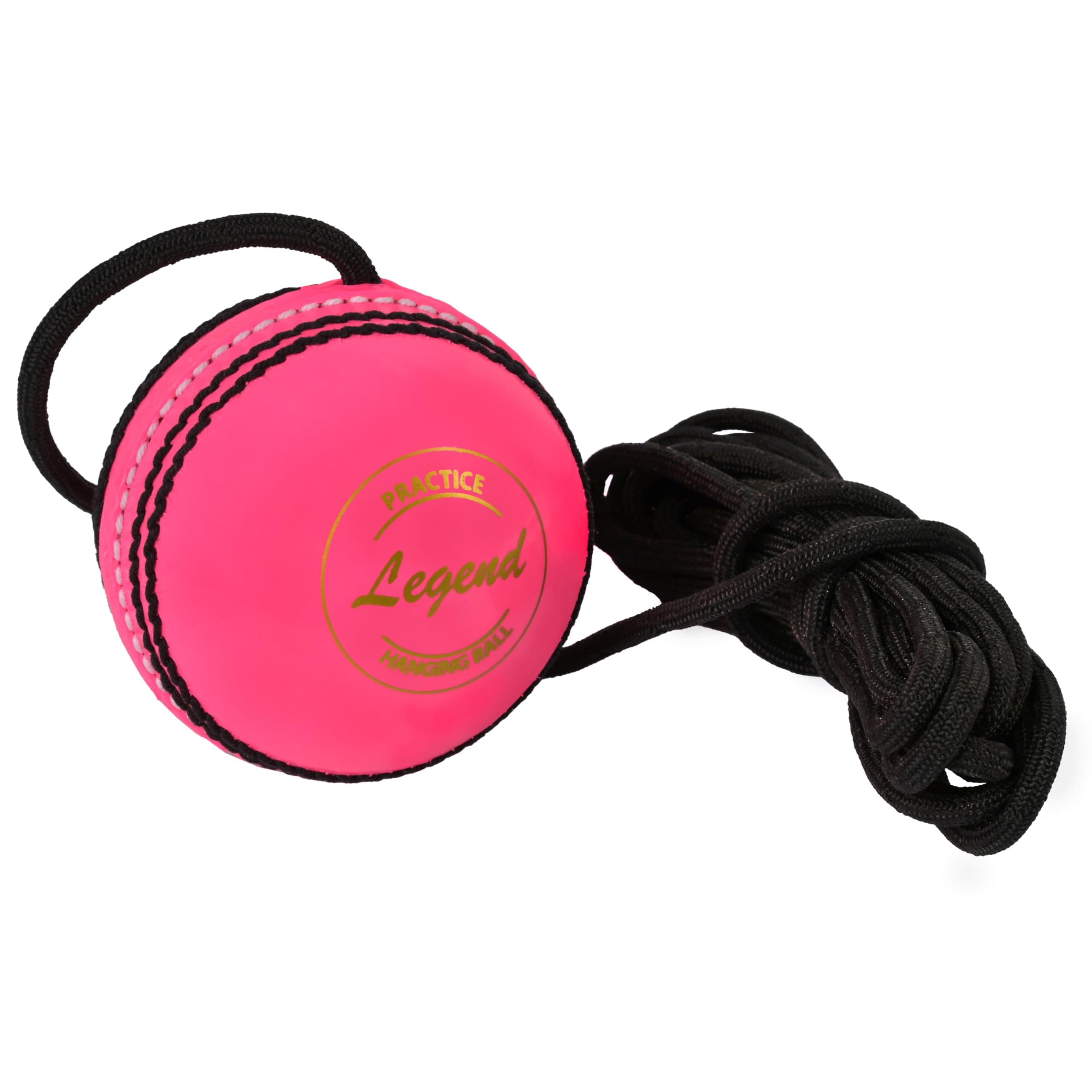 SS Legend Hanging Ball for Bat Knocking and Practice, Building Hand Eye cordination with Reaction String - with Threaded Seam (Red/White/Pink) Color
