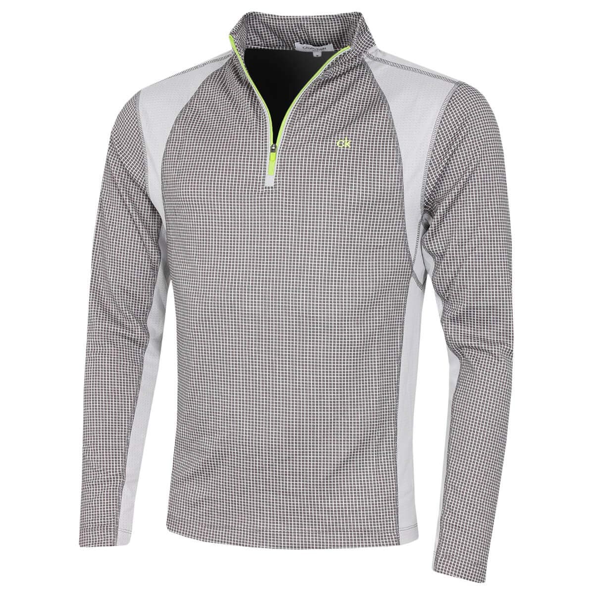 Calvin Klein Mens 2025 Micro Grid CK 1/2 Zip Mid Layer Baselayer