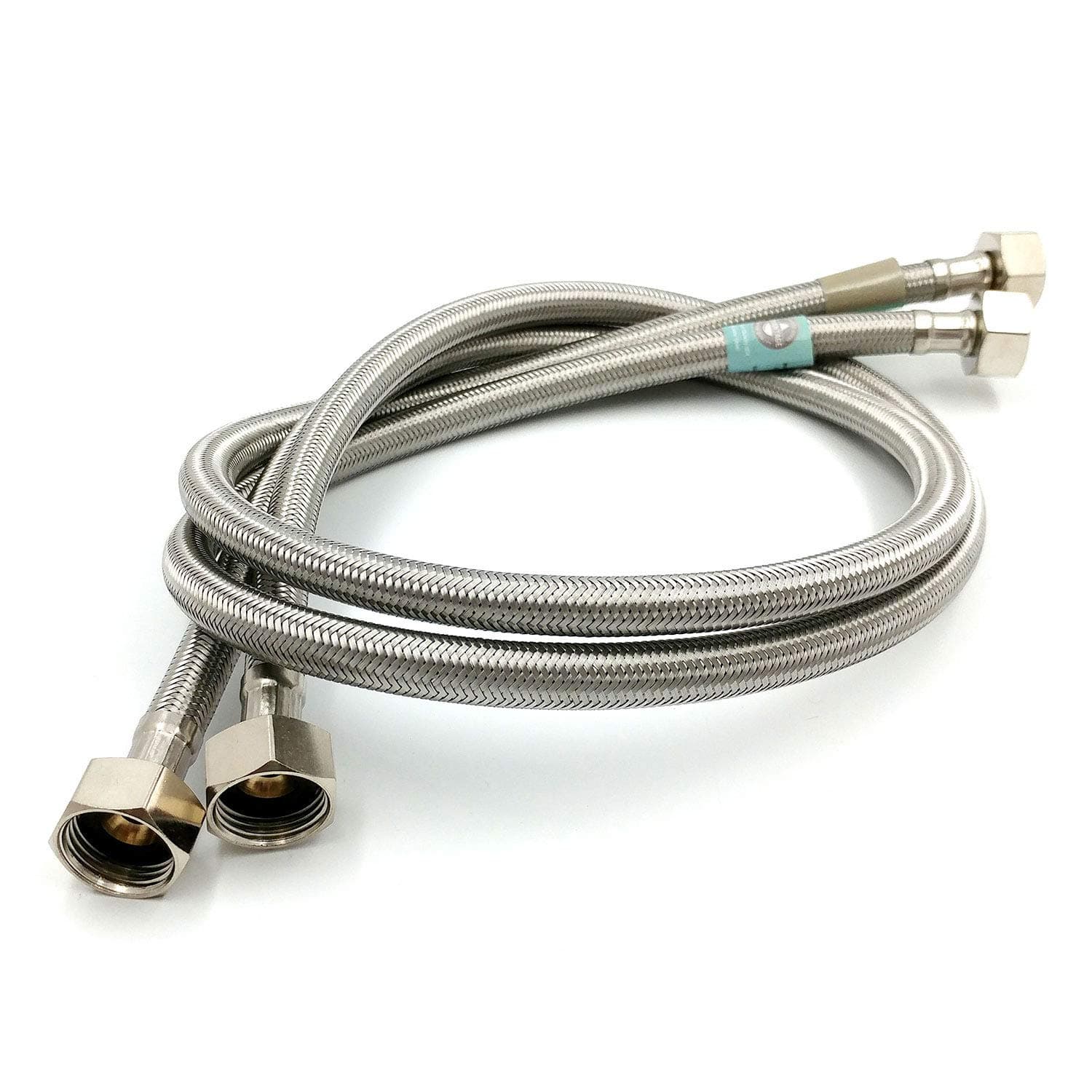 Evergreen Goods 1/2" X 1/2" BSP Flexible Pipe Connectors (900mm) Pair (2 Pipes) | DIY Replacement | Stainless Steel Braided | for Bathroom Kitchen & Boiler | Hose Pipe Tails | Durable & Long-Lasting