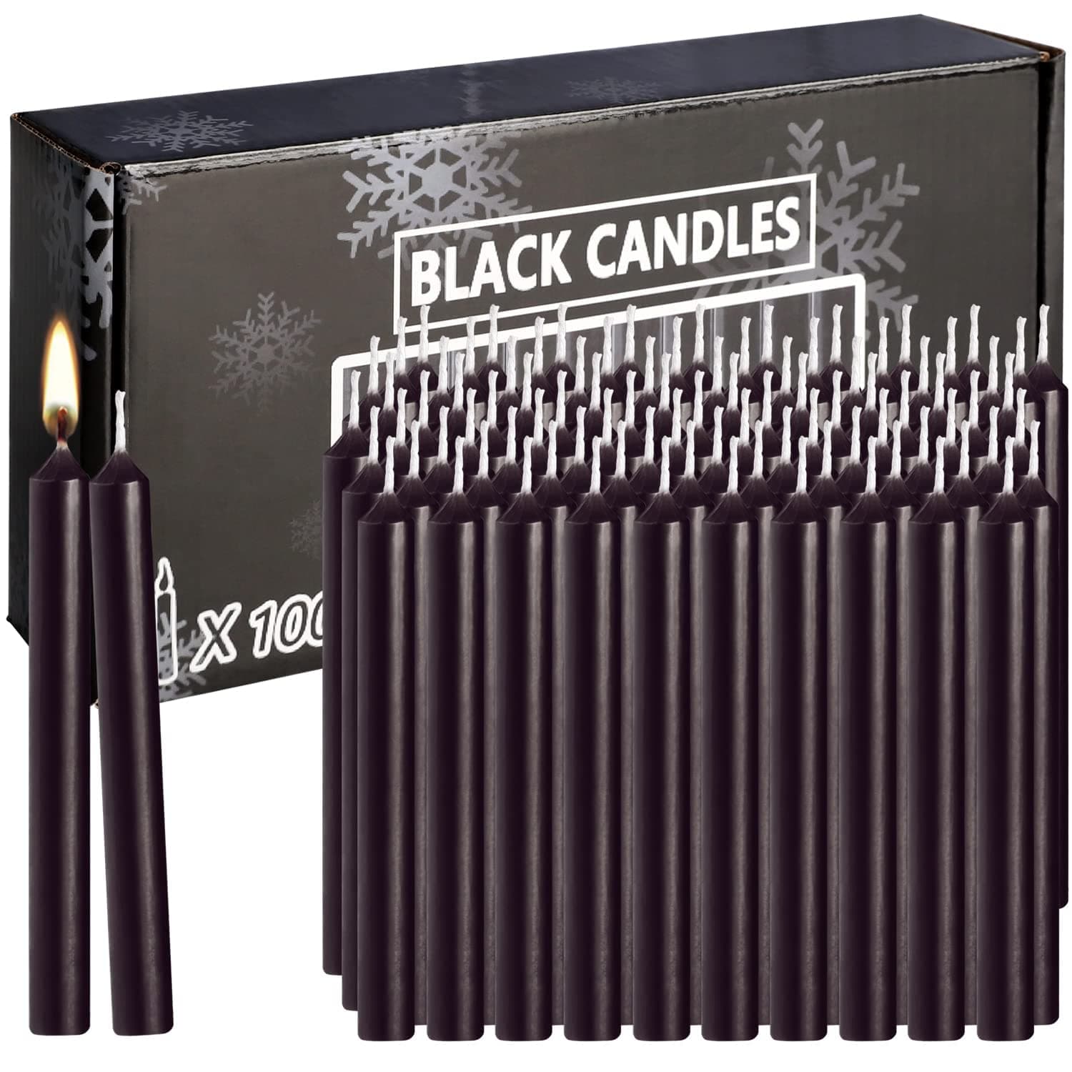 100 pcs Black Brown Candles-Magic Ritual Small Mini Spell Chime Candles-for Pagan and Witchcraft Altars-4 inch X 1/2 inch Diameter