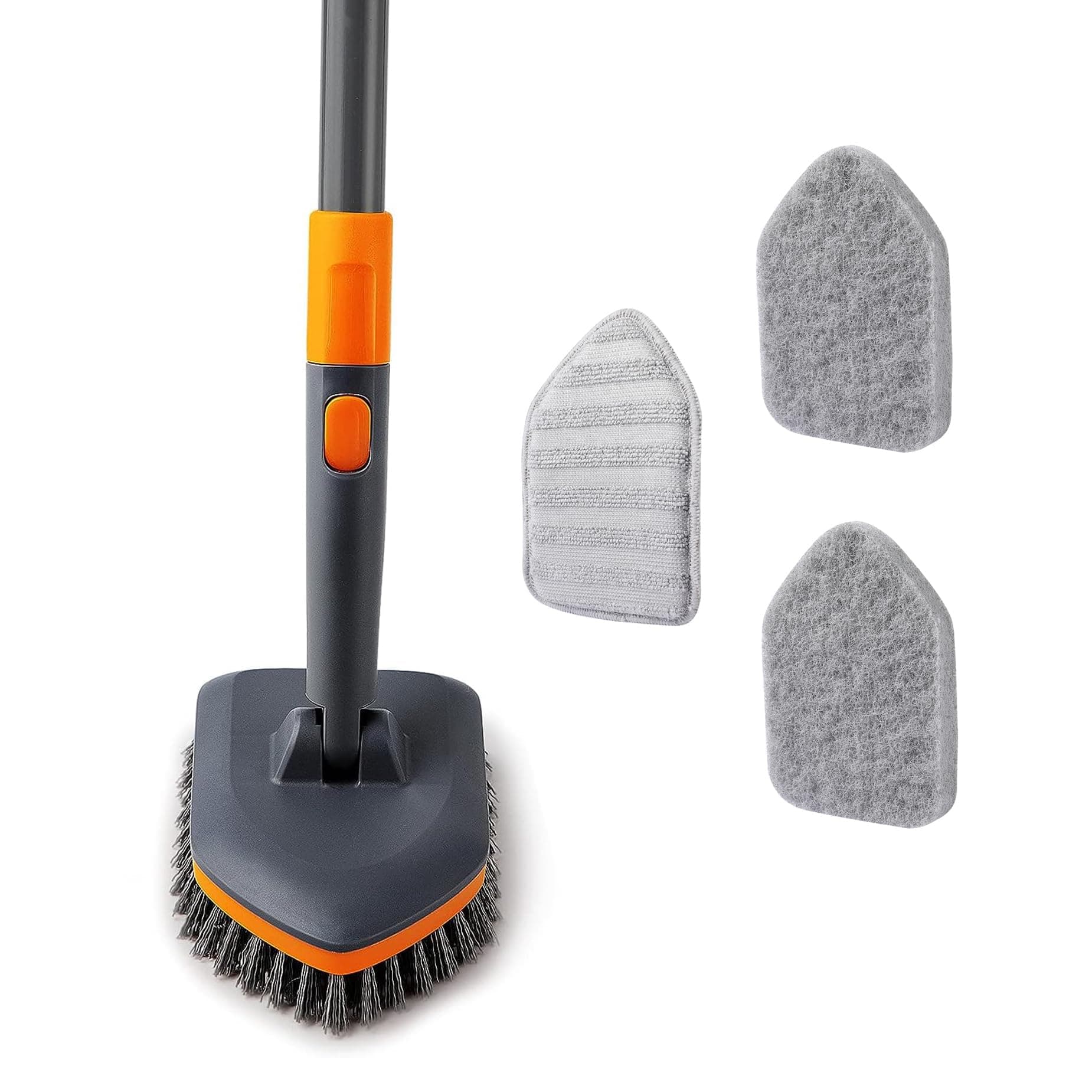 CLEANHOME Tile Tub Scrubber Brush with 3 Different Function Cleaning Heads, Toilet Brushes & Holders