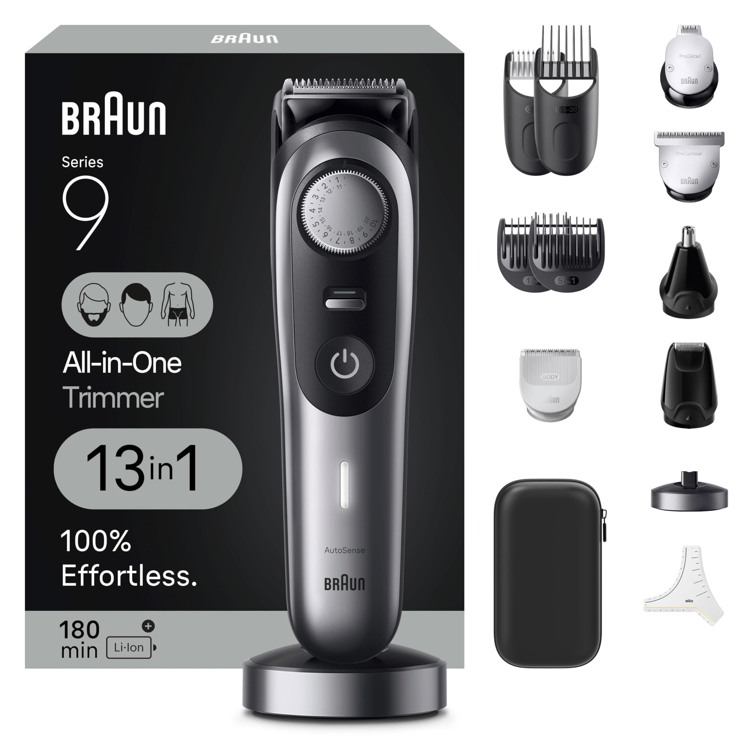 Series 9 All-in-One Multi Grooming Kit for Men, 13-in-1 Beard Trimmer, Body Groomer, Hair Clipper and Manscaping for Face & Body, 9440