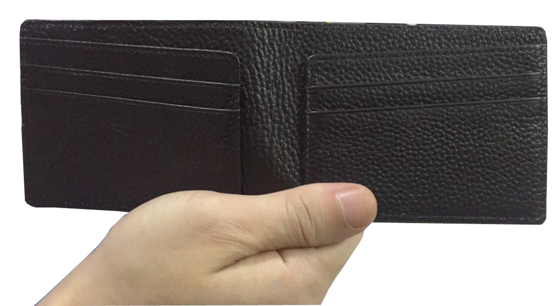 Wengerui RFID Blocking Minimalist Genuine Leather Slim Front Pocket Wallet
