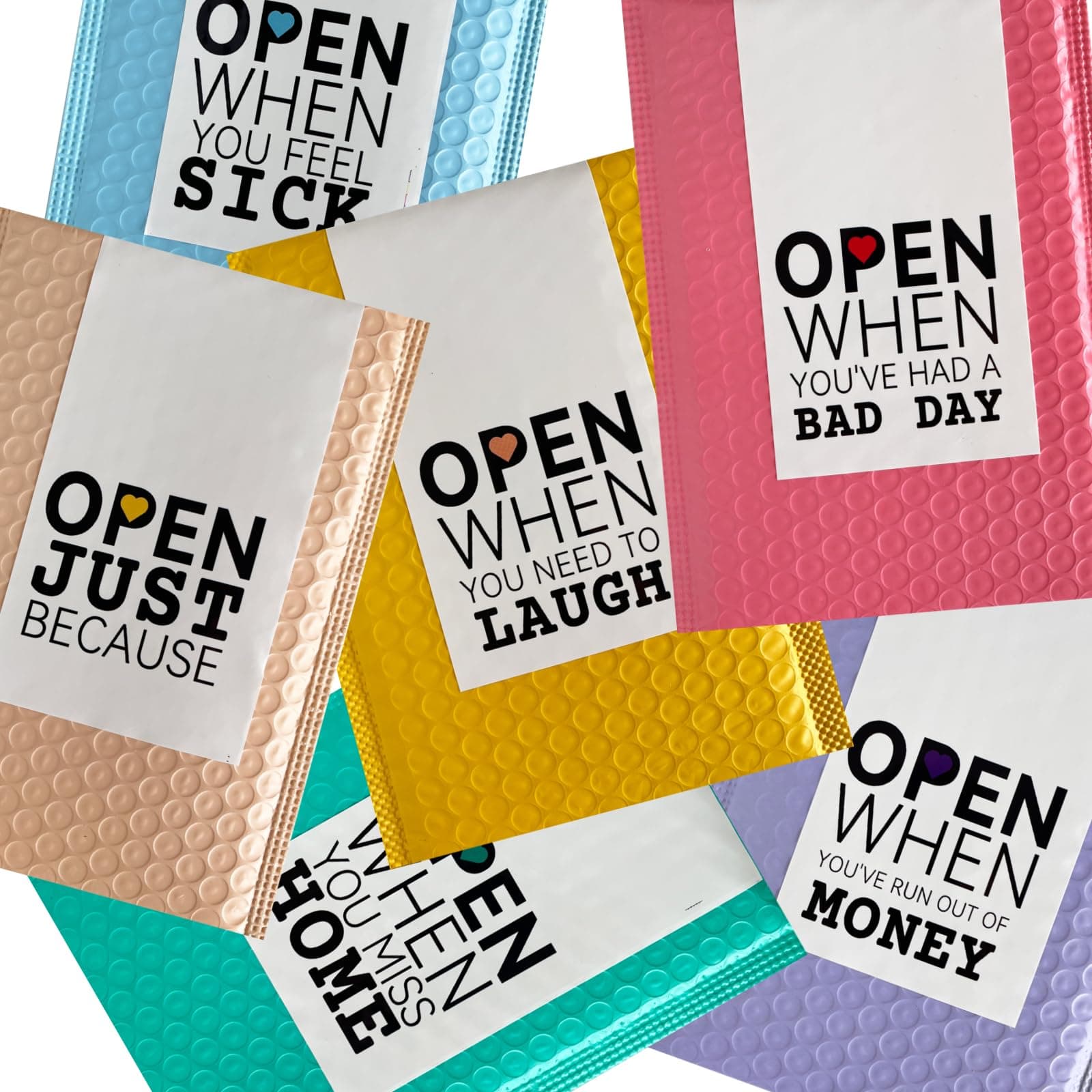 Open When Envelopes for College Student, College Daughter Son Gift, University Gifts, College Gifts, Leaving Home Gift, Going Away to College Gifts – 6 Pack Multi-color