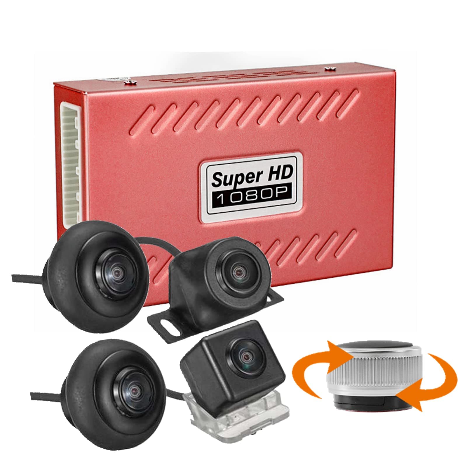 360 Degree Bird View Panoramic System 4 HD Cameras Around View System with Night Vision DVR Parking Monitoring Driving Record Universal Rear View Cam for All Car