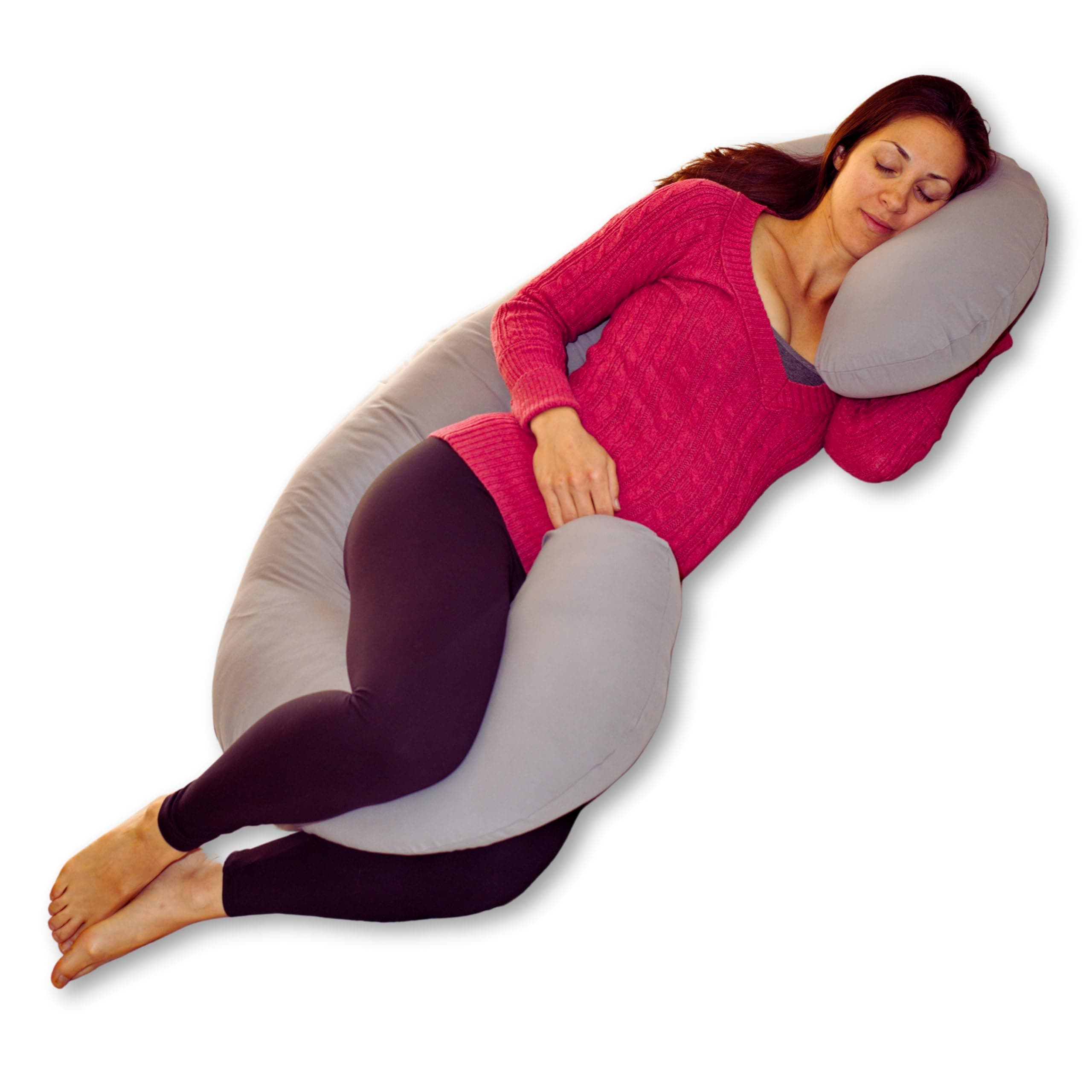 New Microfiber Zippered Replacement Maternity Body Pillow Cover (Grey)