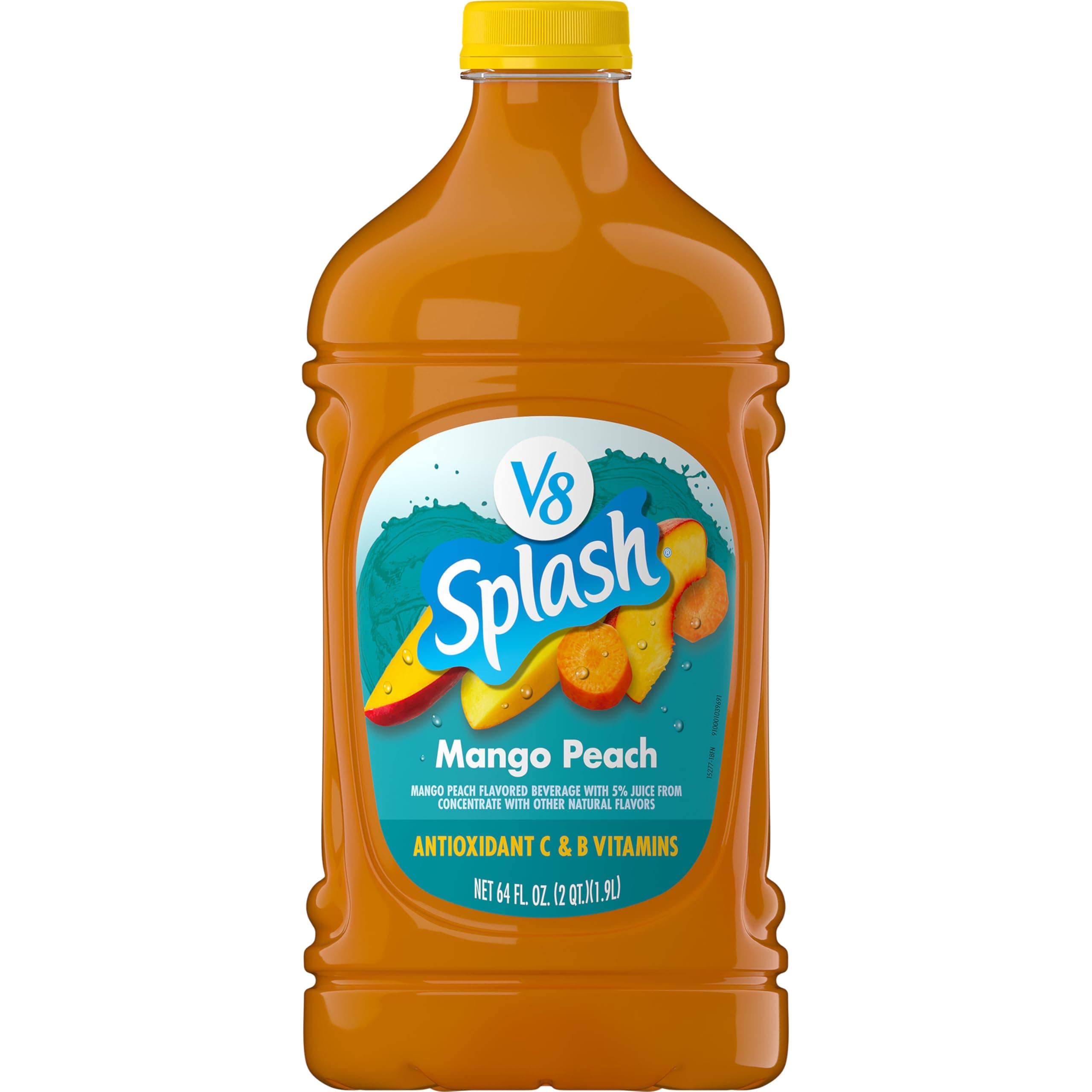 V8 Splash Mango Peach Flavored Juice Beverage, 64 fl oz Bottle