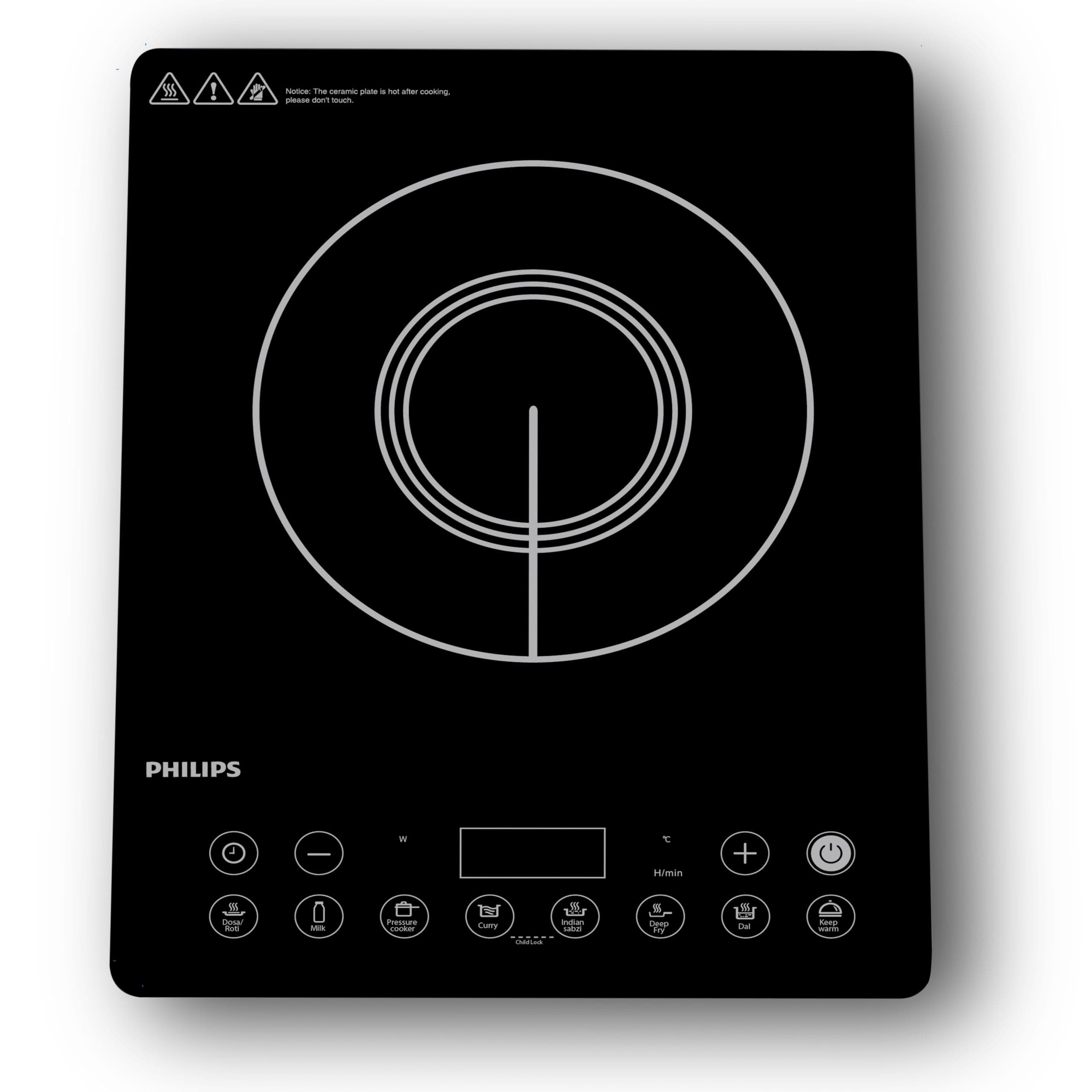 Philips HD4995/00 2100W Induction Cooktop With Soft Touch Panel | 11 Preset Menus | 3Yrs Warranty On Coil, black and blue