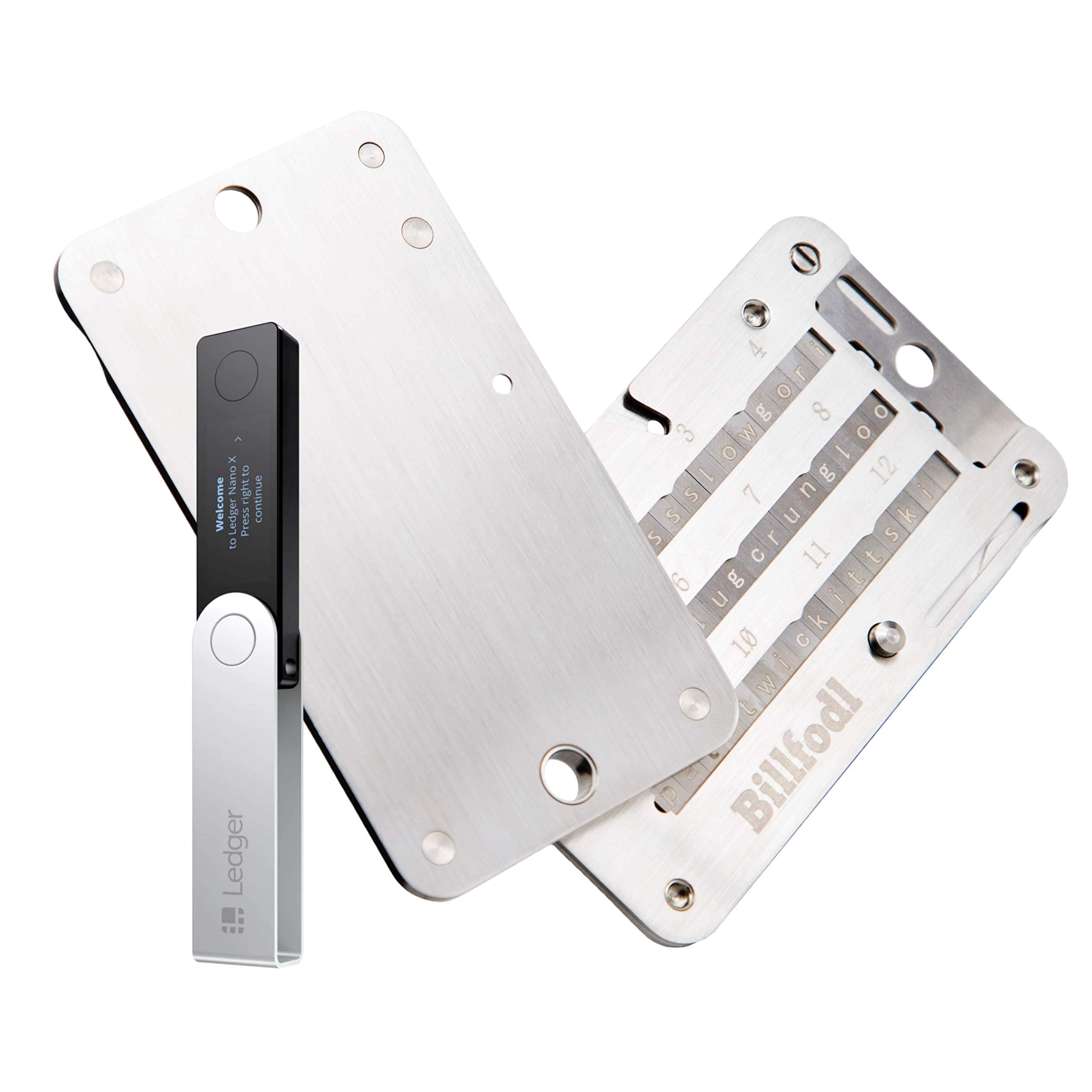 Billfodl Ledger Nano X Hardware Wallet + Cold Wallet for Crypto, Compatible with BIP39 Wallets, Store Bitcoin, Ethereum, ERC20 and More