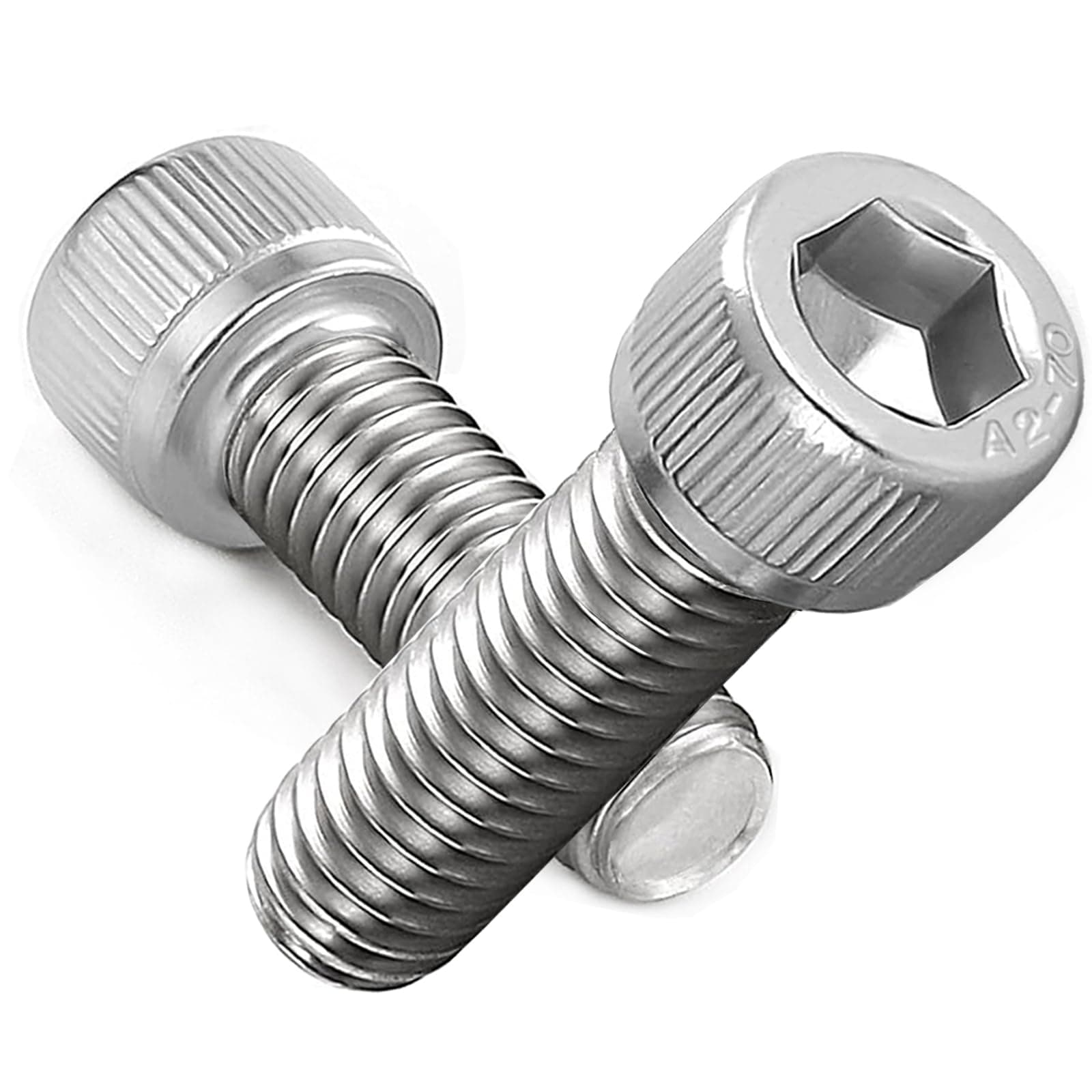 AMLOOPH M6 Screws, M6 X 20mm Allen Socket Head Cap Screws/Bolts - 6mm Diameter Fully Threaded M6 Bolts 20mm A2 Stainless Steel Long Hex Socket Bolt Coarse (Pack Of 20)