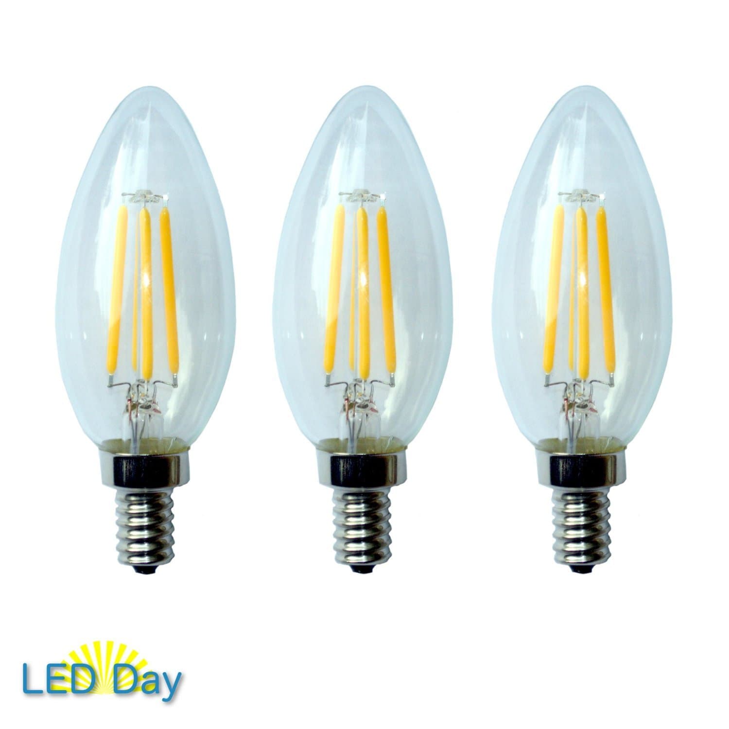 LED Day Chandelier Bulb with Candelabra Base (3 Pack)