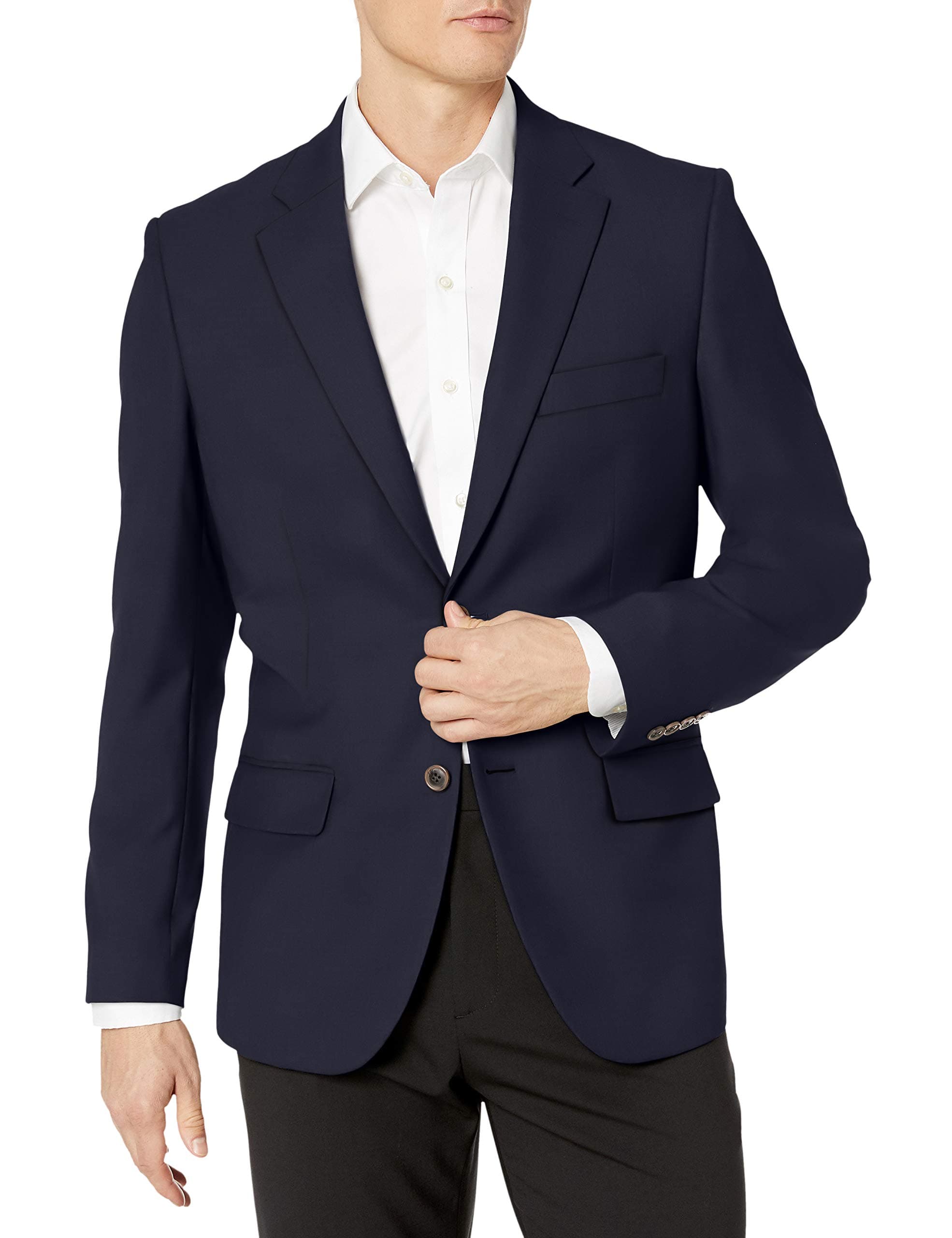 Men's Long-Sleeve Button-Front Stretch Blazer