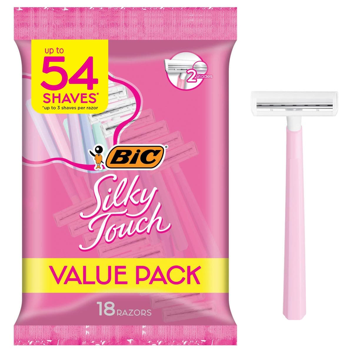 Silky Touch Women's 2 Blade Disposable Razor - 18 ct