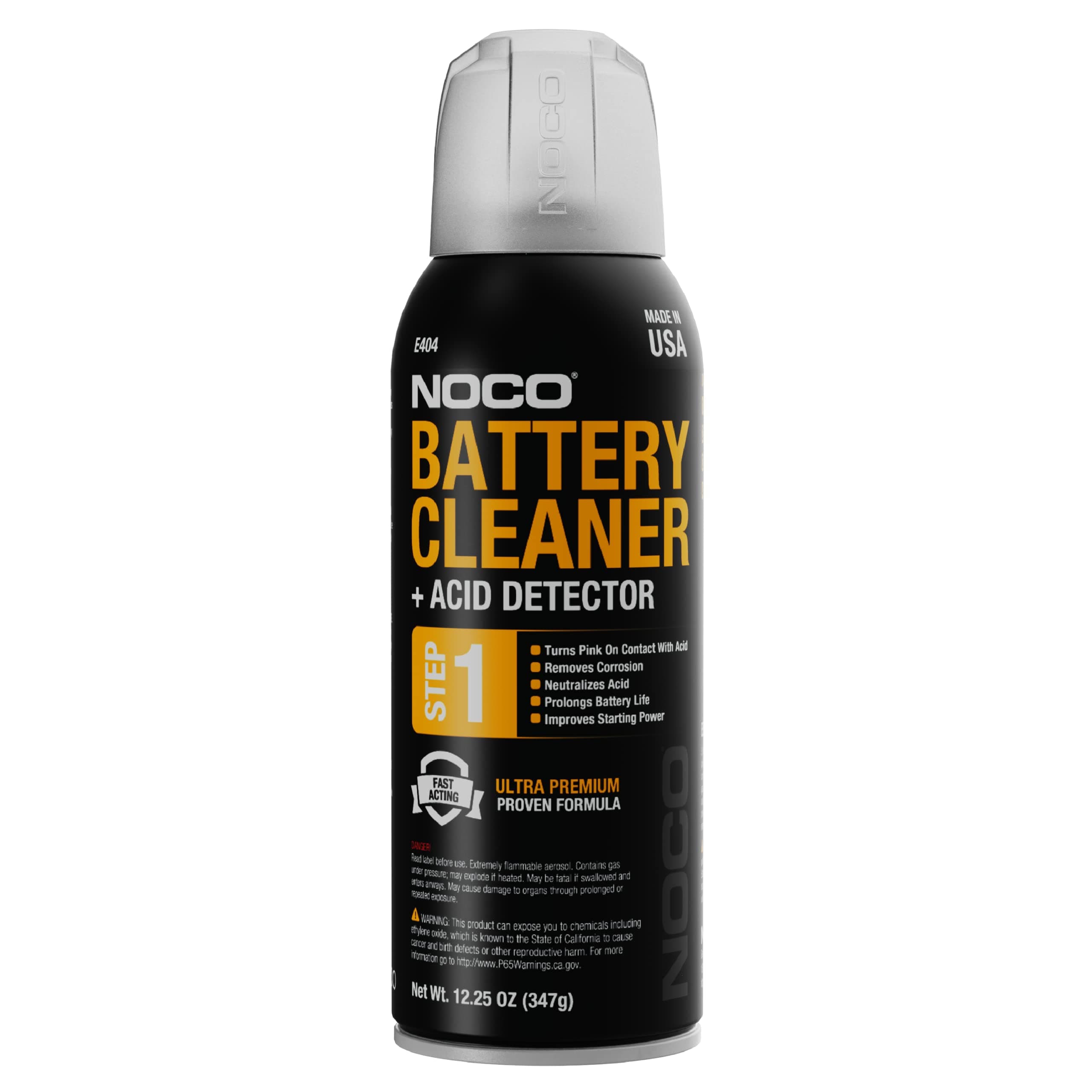 E404 12.25 Oz Battery Terminal Cleaner Spray and Corrosion Cleaner with Acid Detector