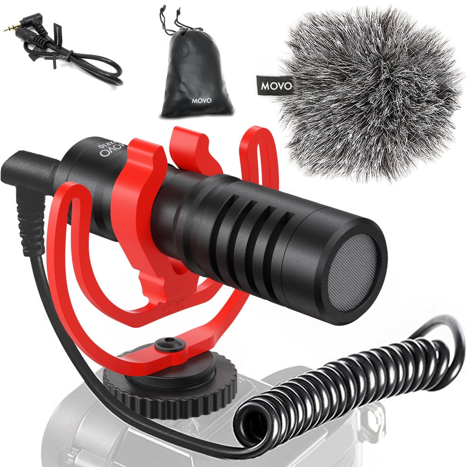 VXR10 Universal Shotgun Mic for Camera - Camera Microphone for DSLR, iPhone and Android Smartphones - Compatible with Canon EOS, Nikon, and Sony Cameras - Professional Video Microphone