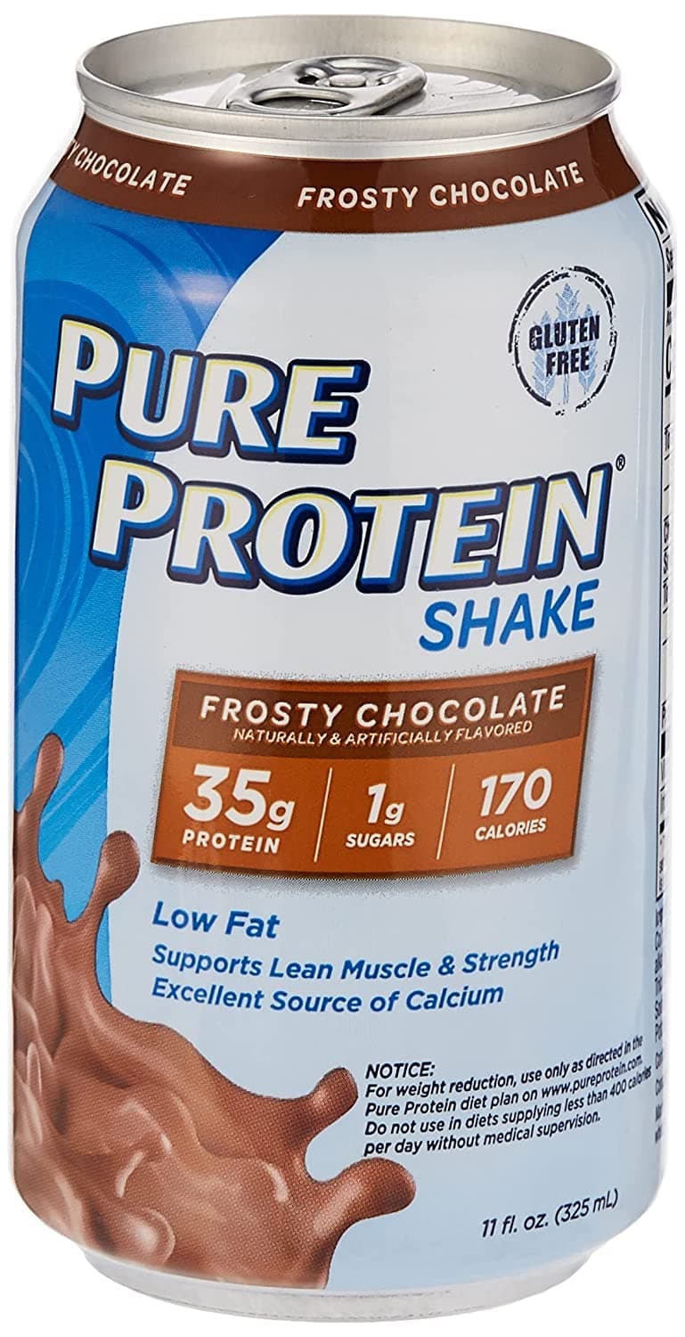 Pure Protein Frosty Chocolate Protein Shake, 35g Complete Protein, Ready to Drink and Keto-Friendly, Excellent Source of Calcium, 11 Fl Oz (Pack of 12)