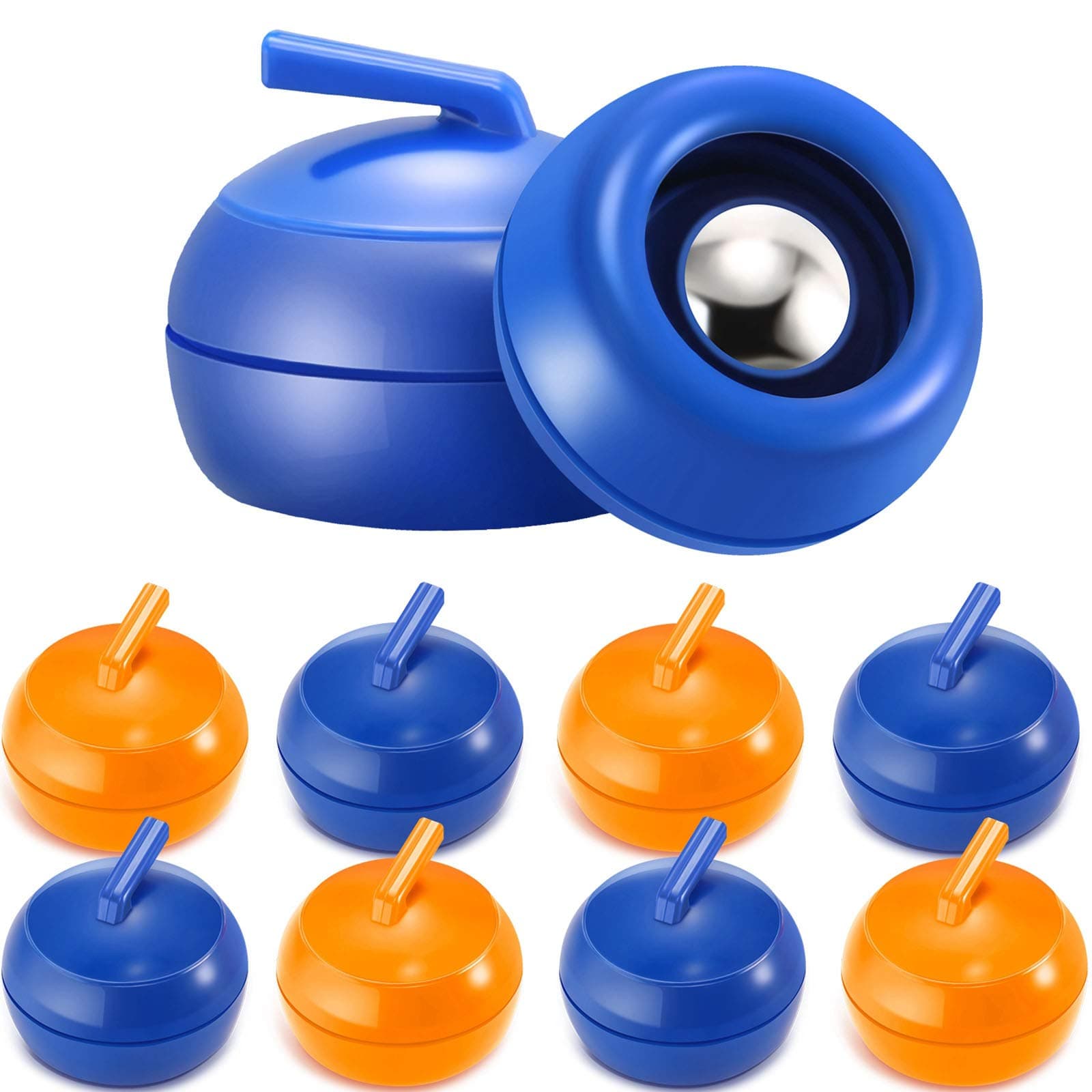 8 Pieces Tabletop Curling Game Pucks Shuffleboard Rollers Sliding Bead Games for Kids and Adults