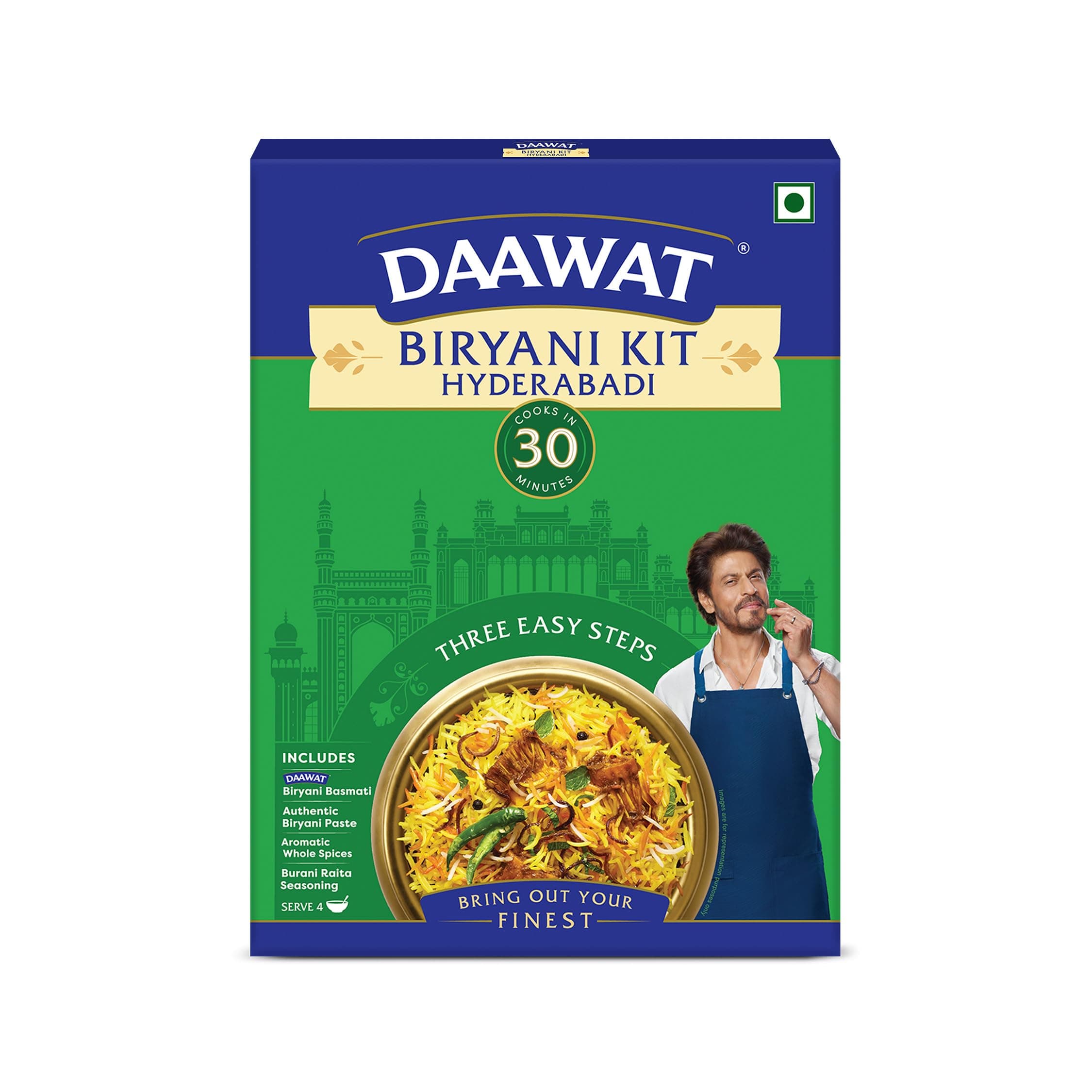 Daawat Biryani Kit Hyderabadi | Authentic Recipe | Ready in 30 min | Ready to Cook 334 gm/410gm (Weight may vary)
