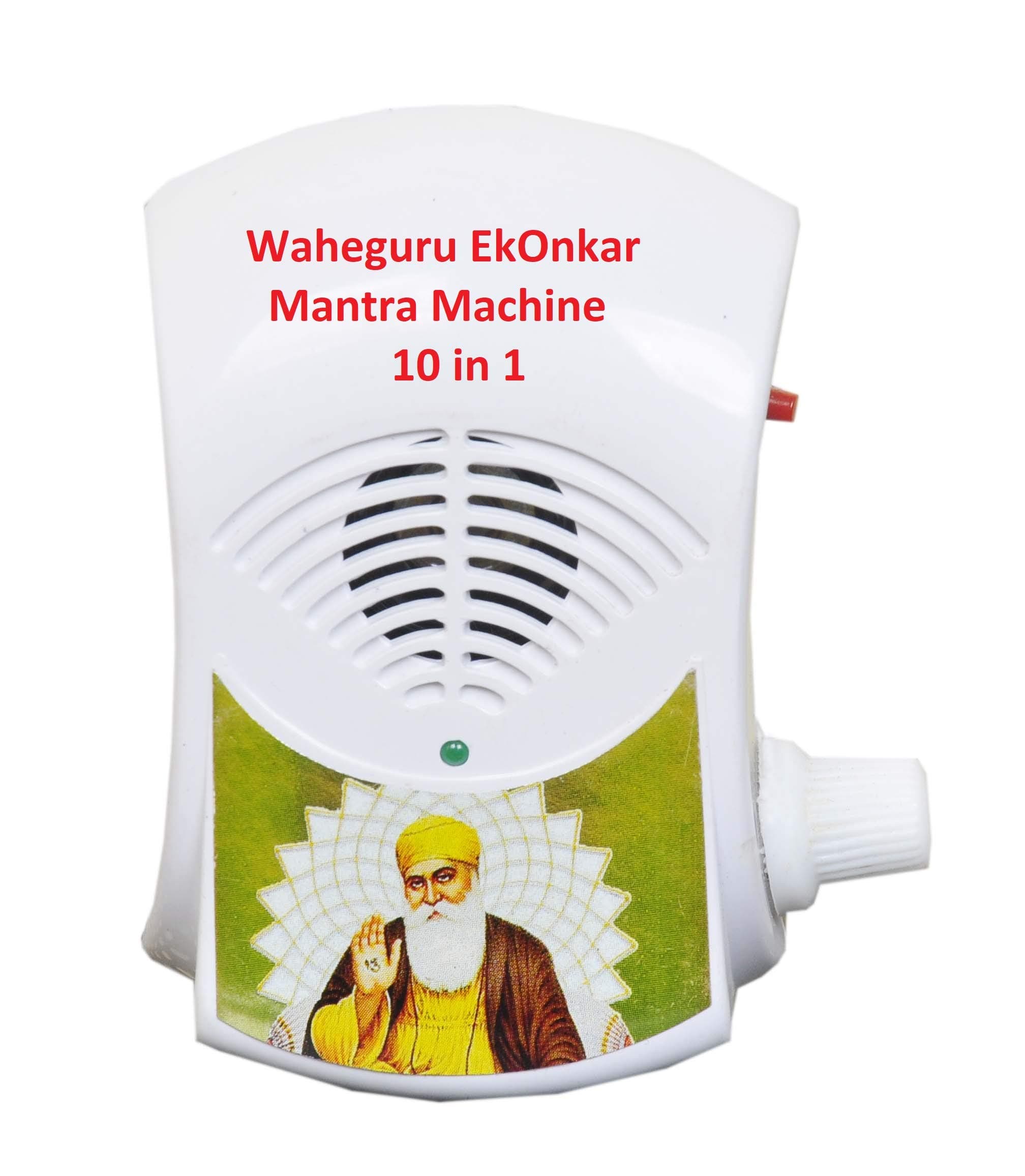 BISMAADH Sikh Religious 10 in 1 Mini Mool Mantra Chanting Plug N Play Machine Box (White, Ek onkar)