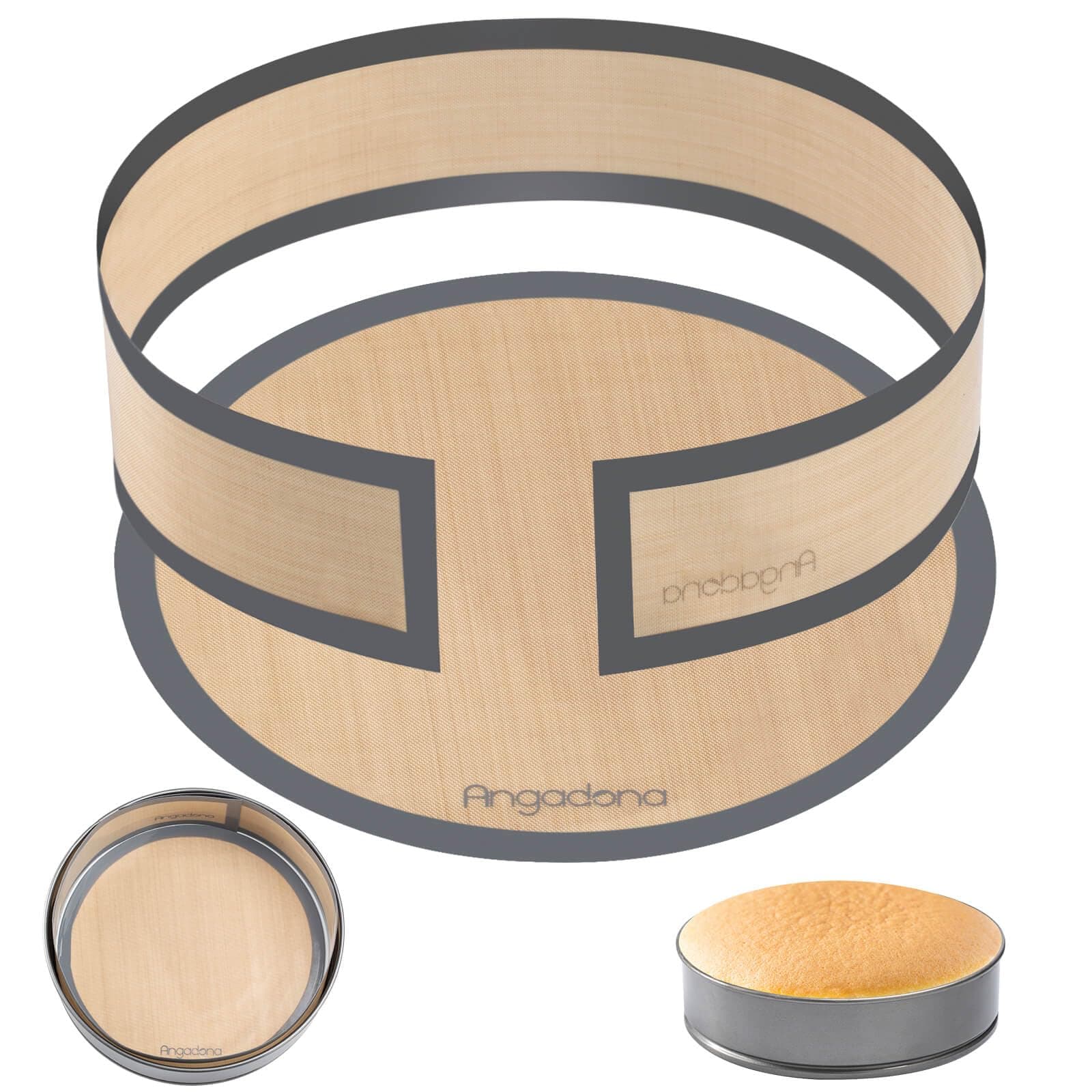 Angadona Silicone Baking Mat for Springform Pan 9 inch, Prevent cake from Sticking to Bottom and Side,Easy Clean & Non Sick Silicone Baking mat for Cheesecake Pan