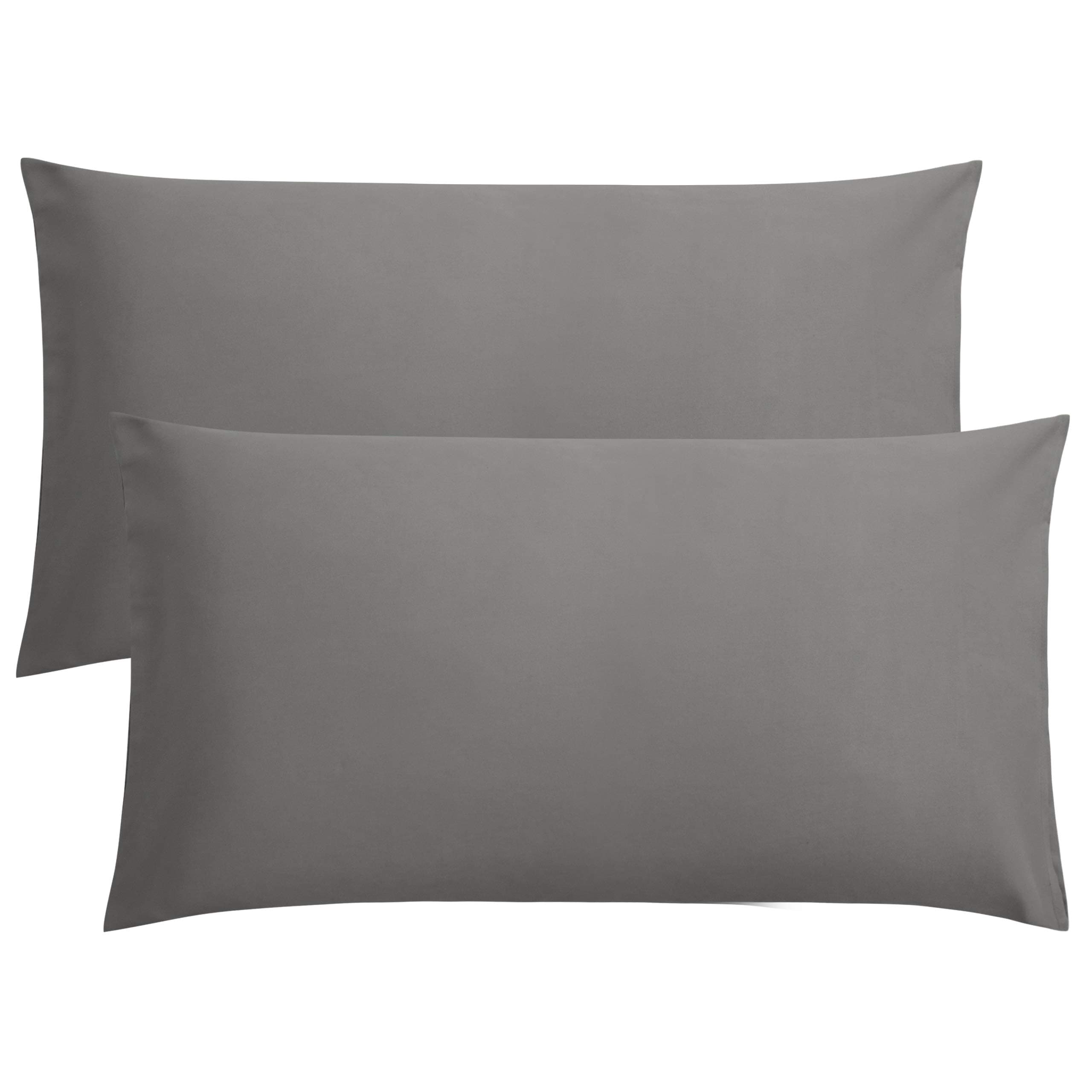 King Pillow Cases Set of 2, Soft Microfiber Pillow Covers with Envelope Closure, Wrinkle, Fade and Stain Resistant Pillowcases, 20x36, Dark Grey