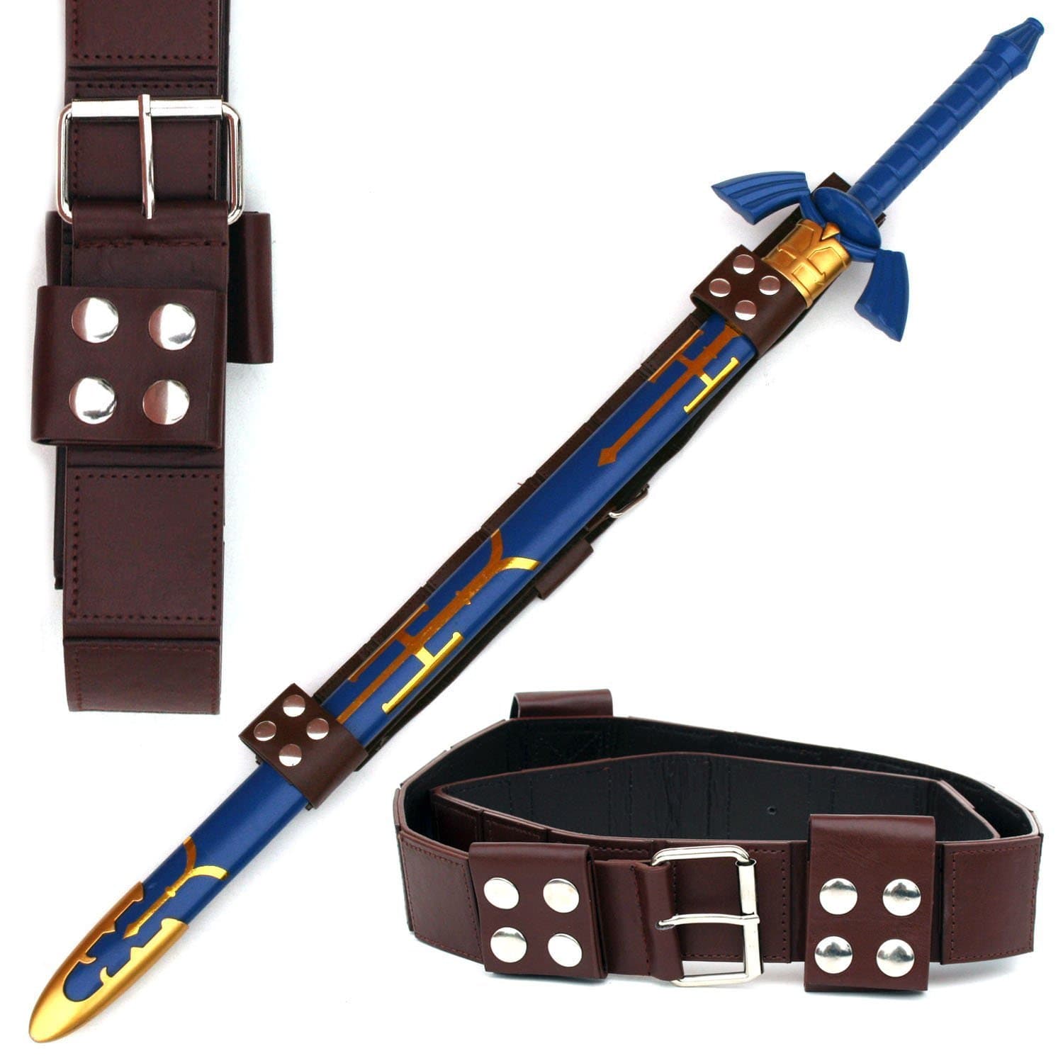 Link Hyrule Zelda Sword Leather Belt Strap, Brown, One Size
