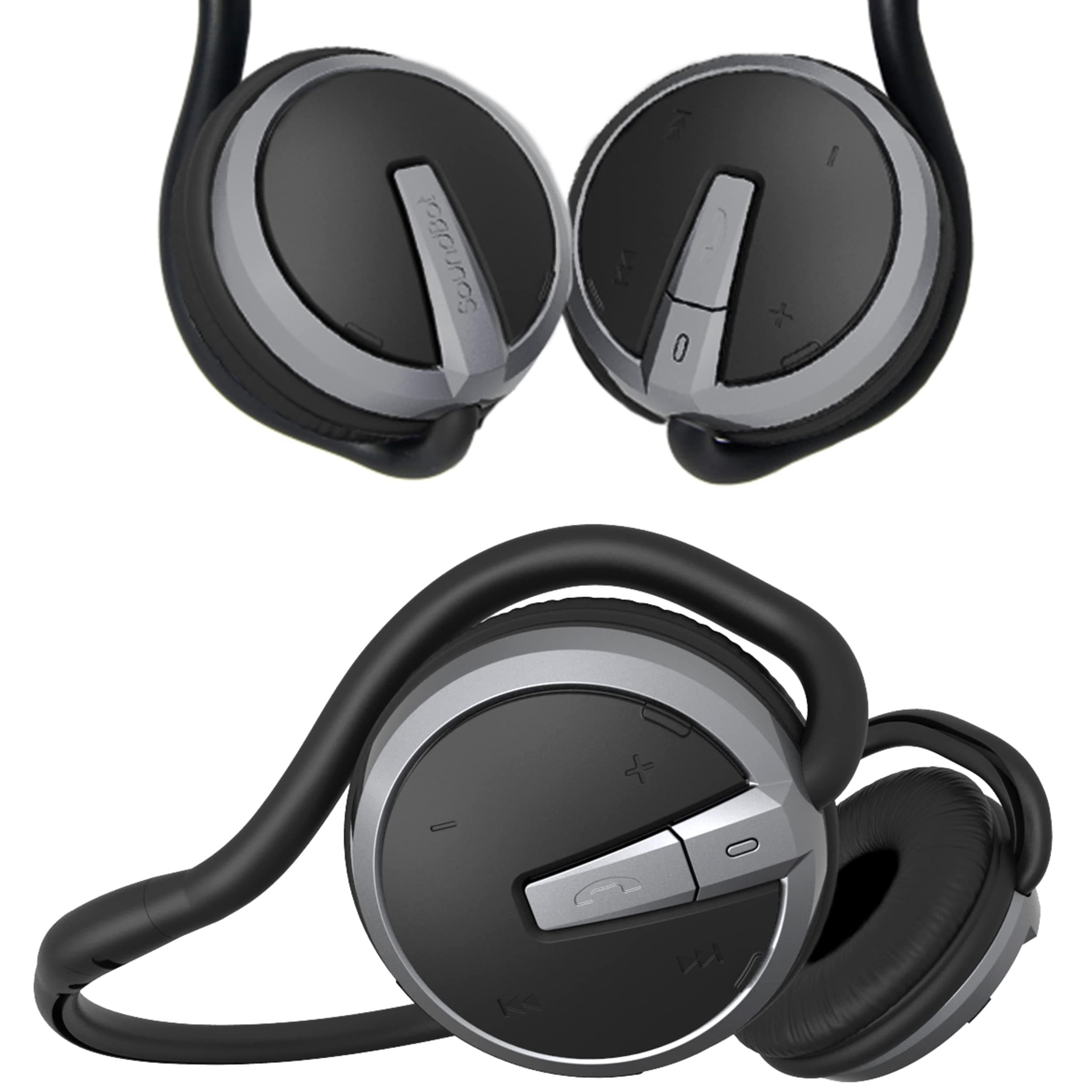 SoundBot SB221-GRY/BLK Wireless Bluetooth Over The Ear Headphone with Mic (Grey/Black)