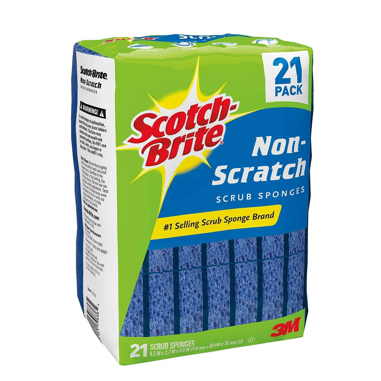 21 Pack Non-Scratch Scrub Sponges