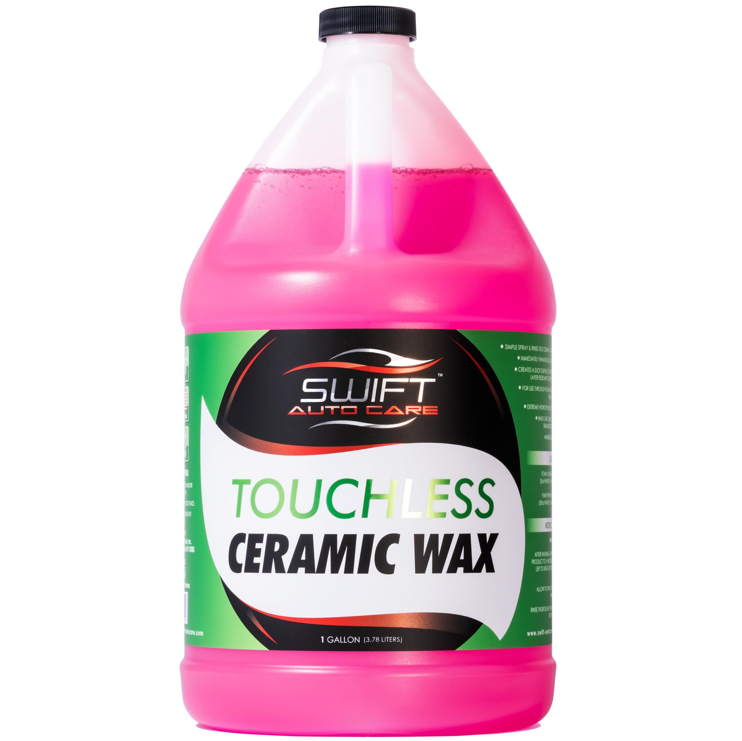 Swift Touchless Ceramic Foamable Wax (1 Gallon) – Spray On/Rinse Off For High-Gloss, Hydrophobic Protective Layer | For Foam Cannon & Foam Pump Sprayer After Car Wash | Wax Cars, Trucks, RV’s & More!