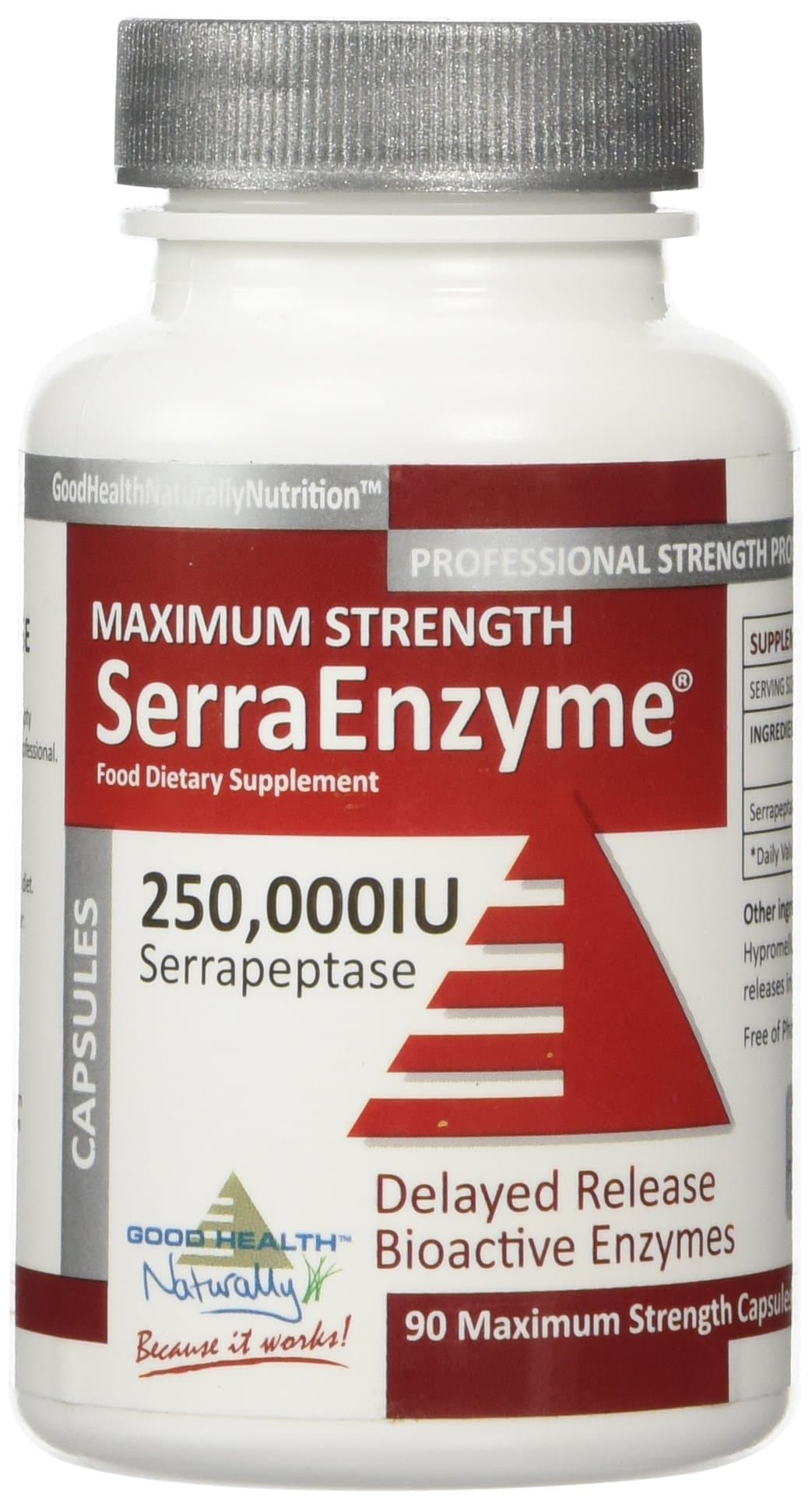 - Serra Enzyme Serrapeptase Supplement - Clear Lungs and Sinuses, Proteolytic, Digestive Cleanse | 250,000 IU - Maximum Strength | 90 Capsules