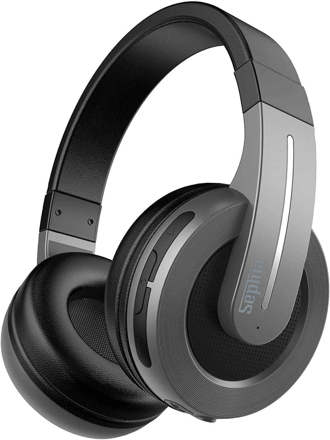Sephia S6 Wireless Headphones, Over Ear Bluetooth Headphone Set with Powerful Bass, Adjustable Headband, Built in Mic and Volume Controls