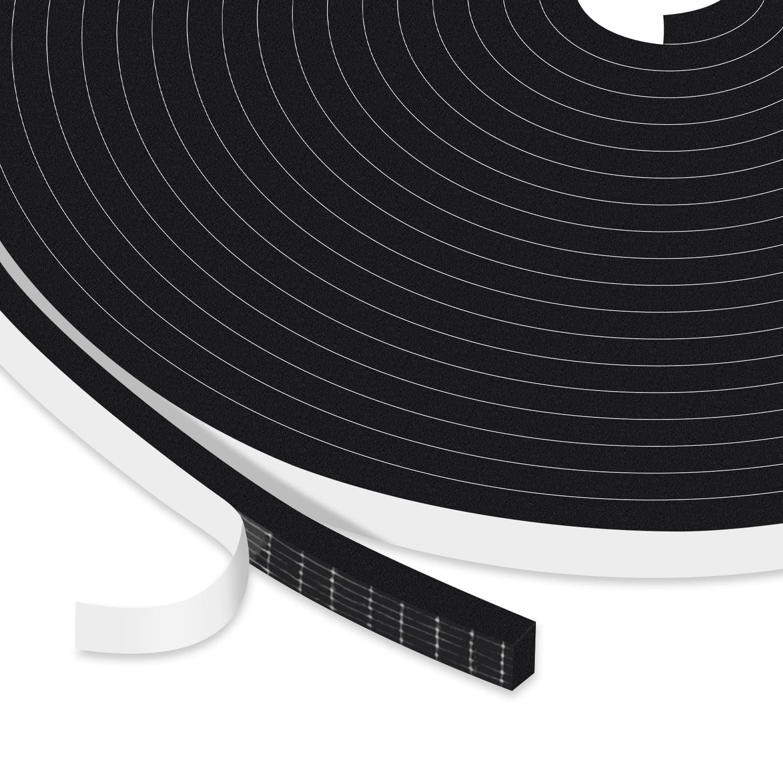 Upgraded Strong Adhesive Draft Excluder for Doors, Soundproof Closed Cell Foam Draught Excluder for Door Window AC Insulation, Waterproof Weatherstrip, Anti-Collision, Scratchproof, Total 15M