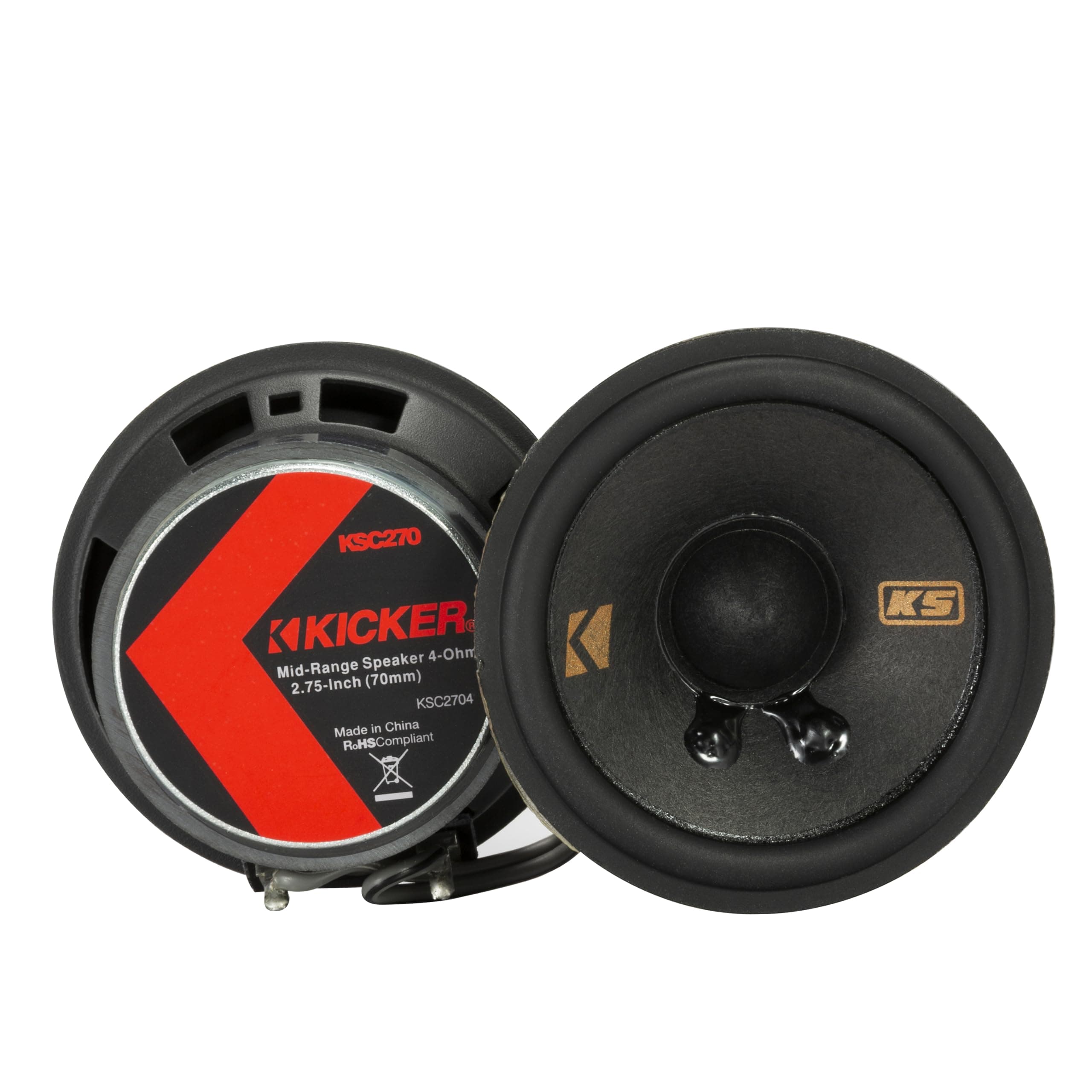 KICKER 51KSC2704 KS-Series 2.75" Midrange Speakers, 4-Ohm, Pair