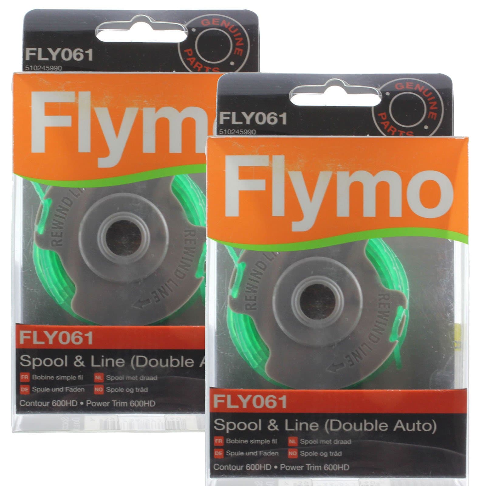 Flymo Genuine Contour 600HD Strimmer 2.0mm Double Auto Spool & Line (Pack of 2, FLY061)